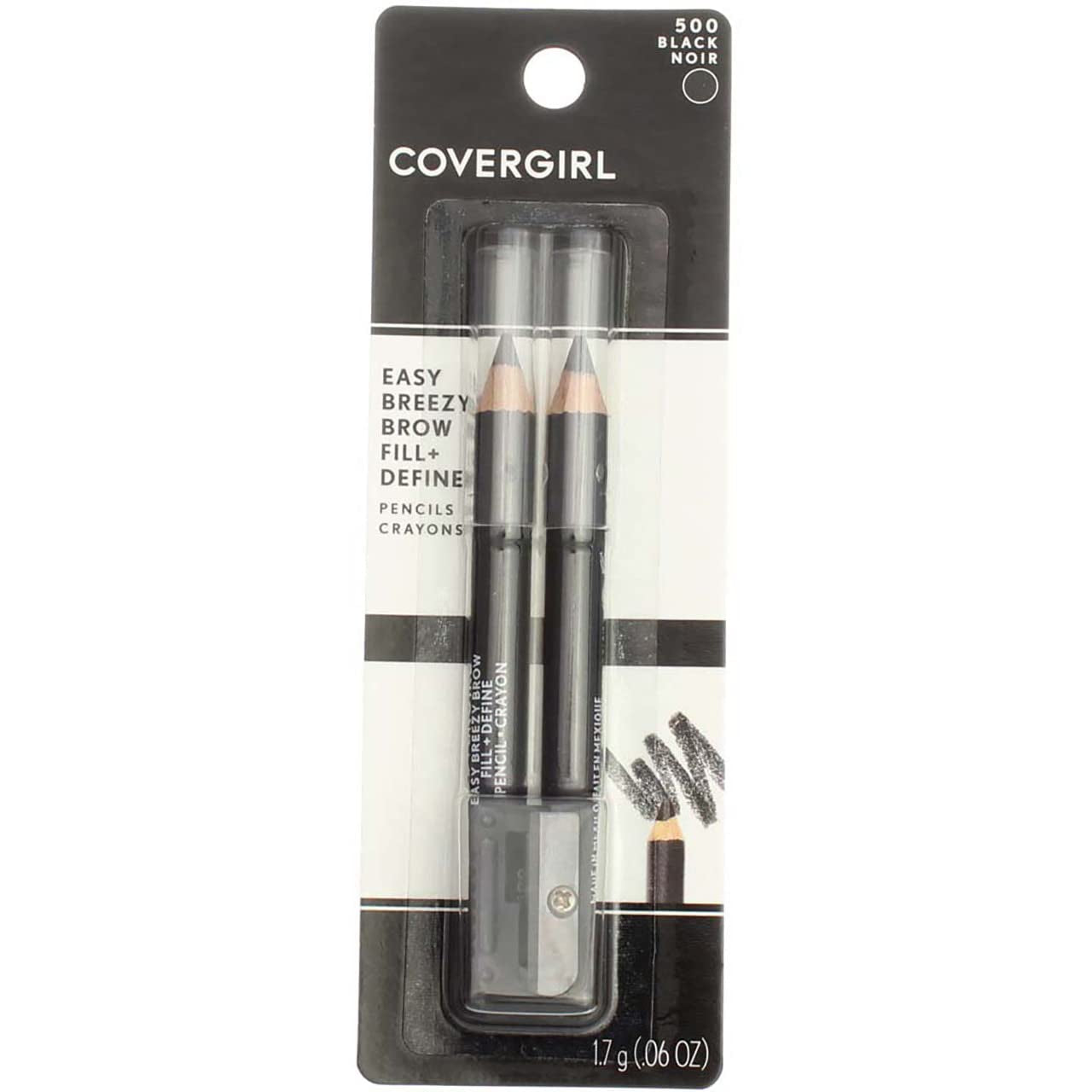 Professional Brow & Eye Makers Brow Shaper & Eyeliner, Midnight Black 500, .06 Oz (Pack of 10)