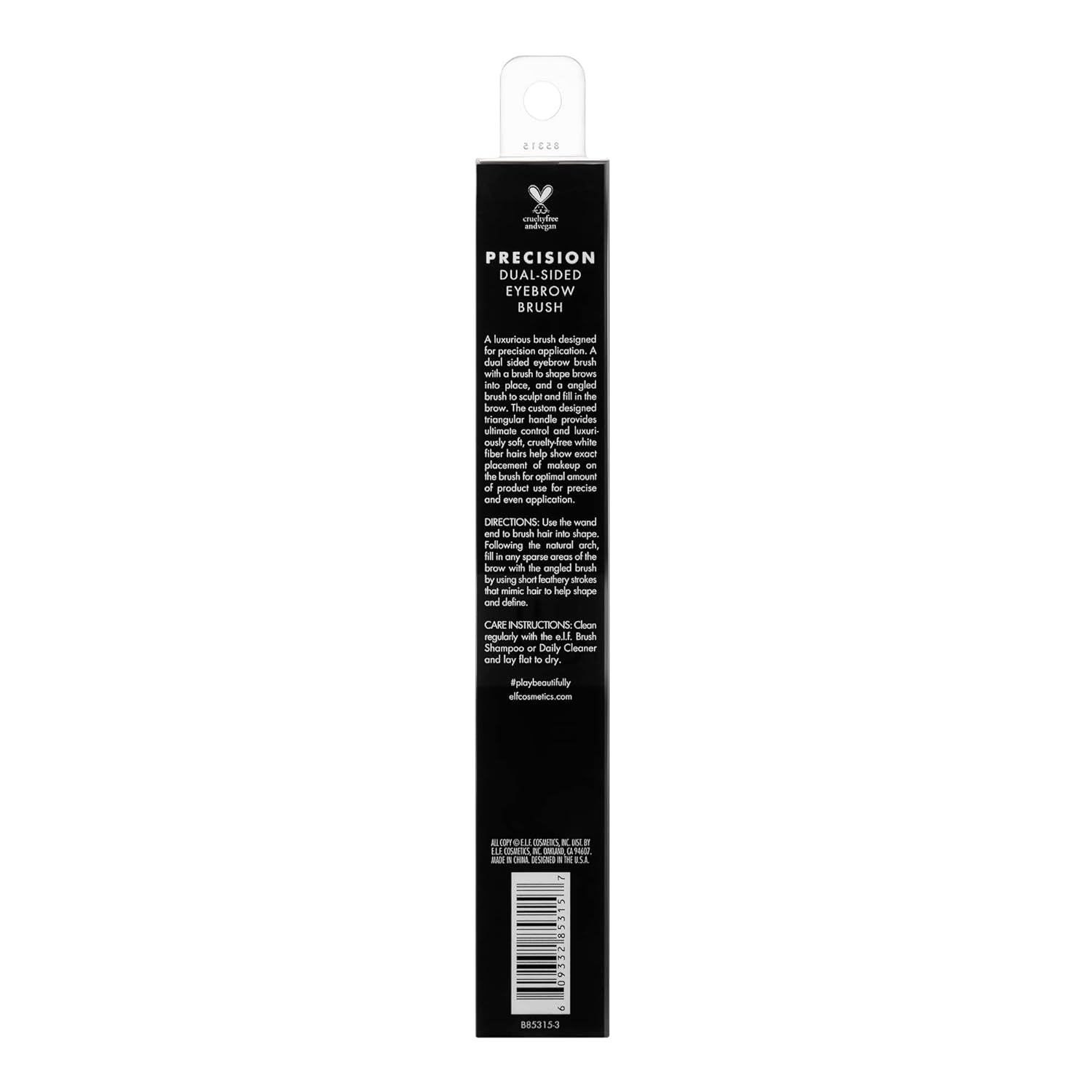 Precision Dual-Sided Eyebrow Brush, Makeup Brush for Shaping, Sculpting & Filling Brows, for Even Application, Vegan & Cruelty-Free