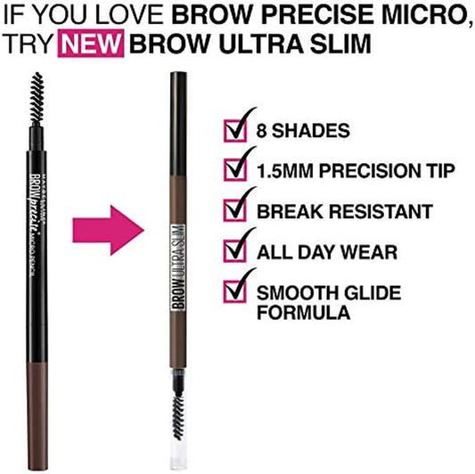 Brow Precise Micro Eyebrow Pencil Makeup, Deep Brown, 0.002 Oz.