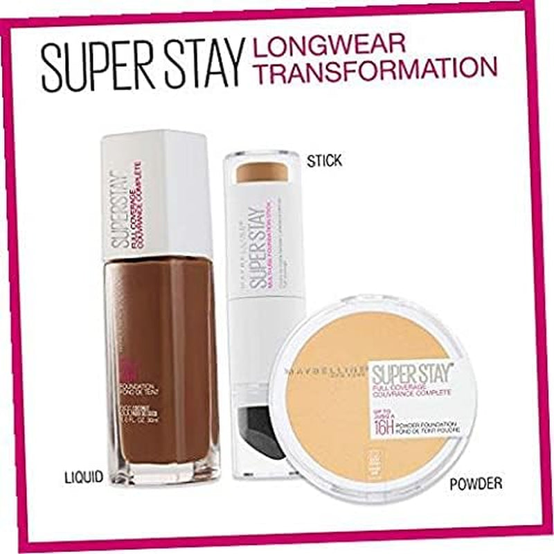 Super Stay Full Coverage Powder Foundation Makeup, up to 16 Hour Wear, Soft, Creamy Matte Foundation, Fair Porcelain, 1 Count