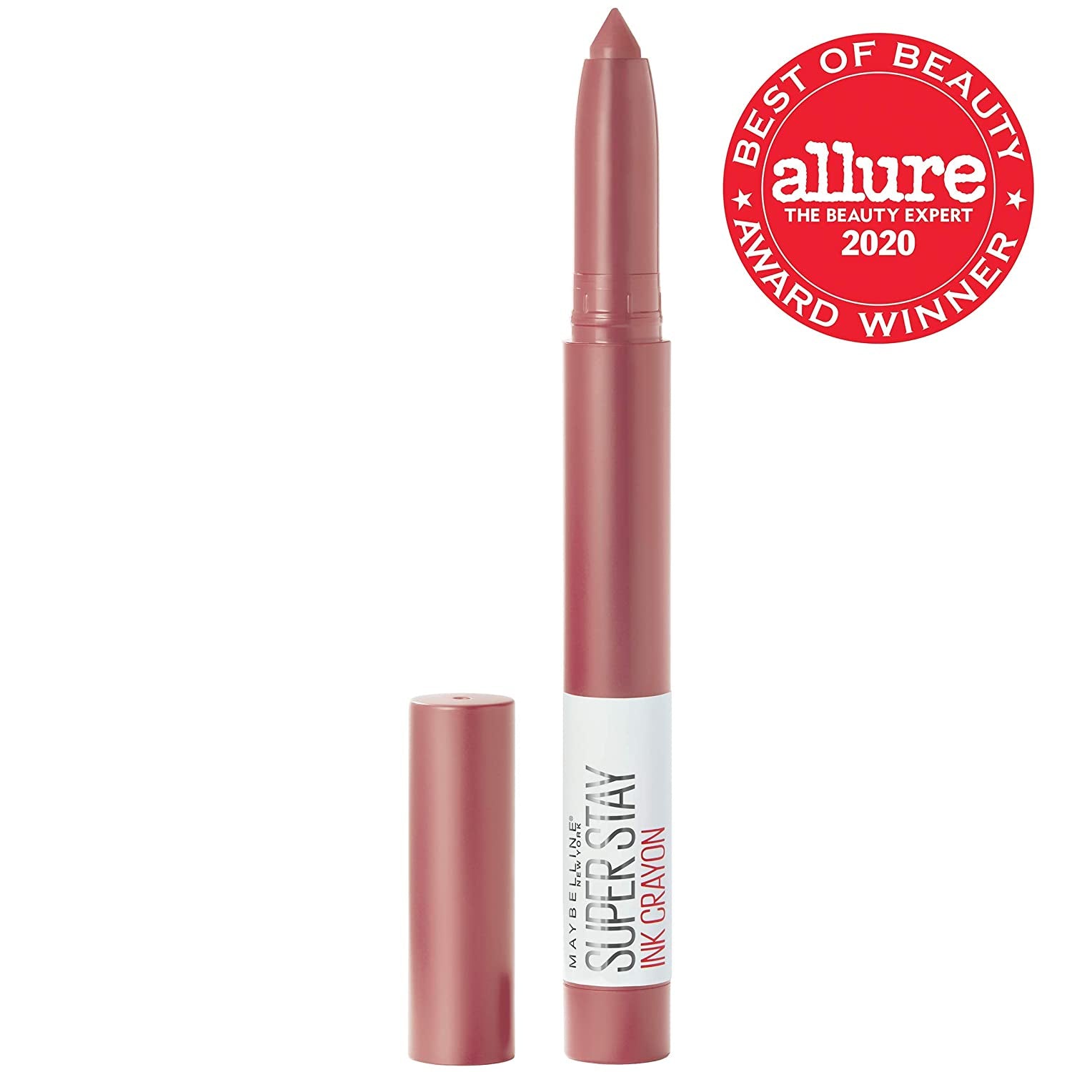 Super Stay Ink Crayon Lipstick Makeup, Precision Tip Matte Lip Crayon with Built-In Sharpener, Longwear up to 8Hrs, Lead the Way, Pink Beige, 1 Count