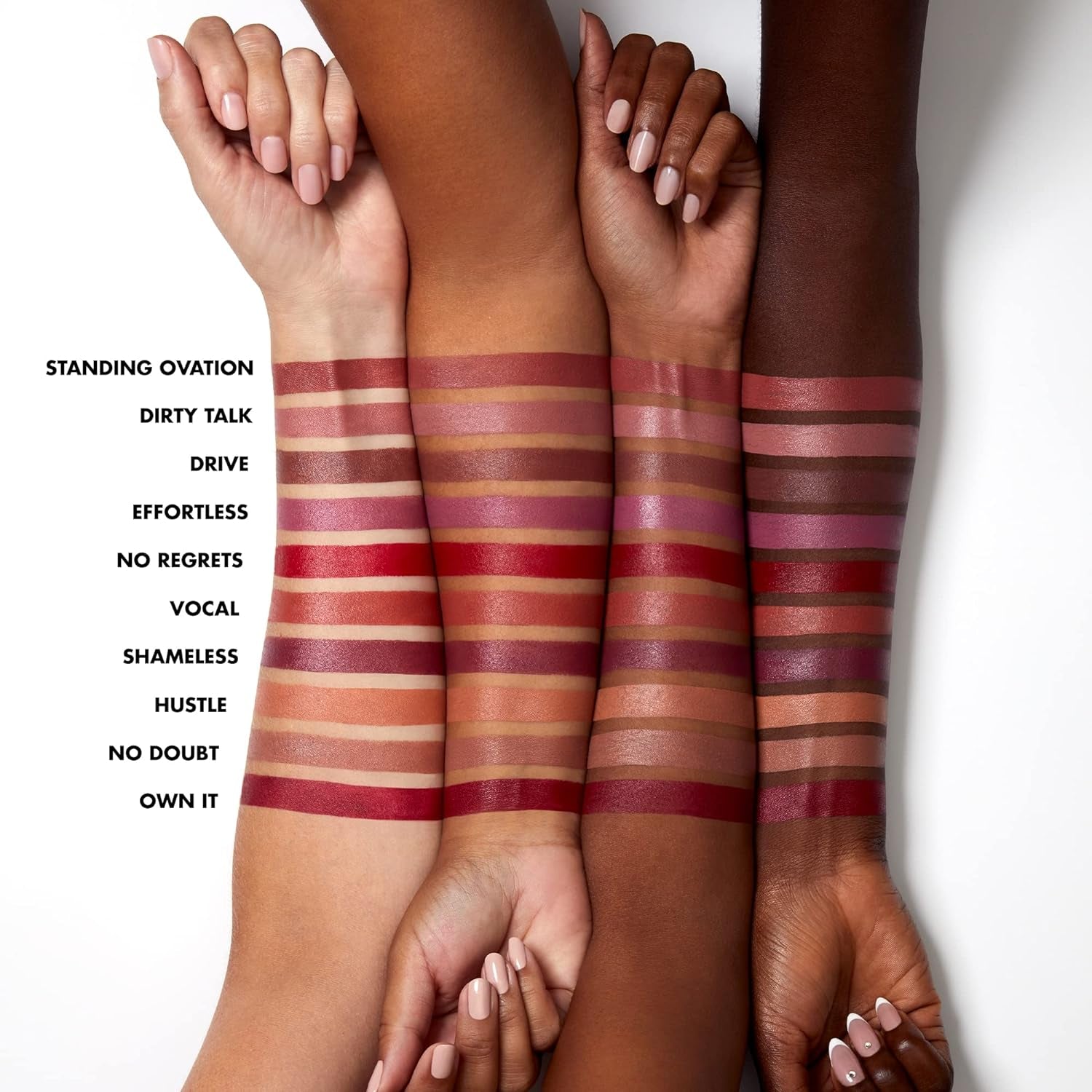 O Face Satin Lipstick, Richly Pigmented, Nourishing & Long-Lasting Creamy Lipstick, Infused with Jojoba, Vegan & Cruelty-Free, Dirty Talk
