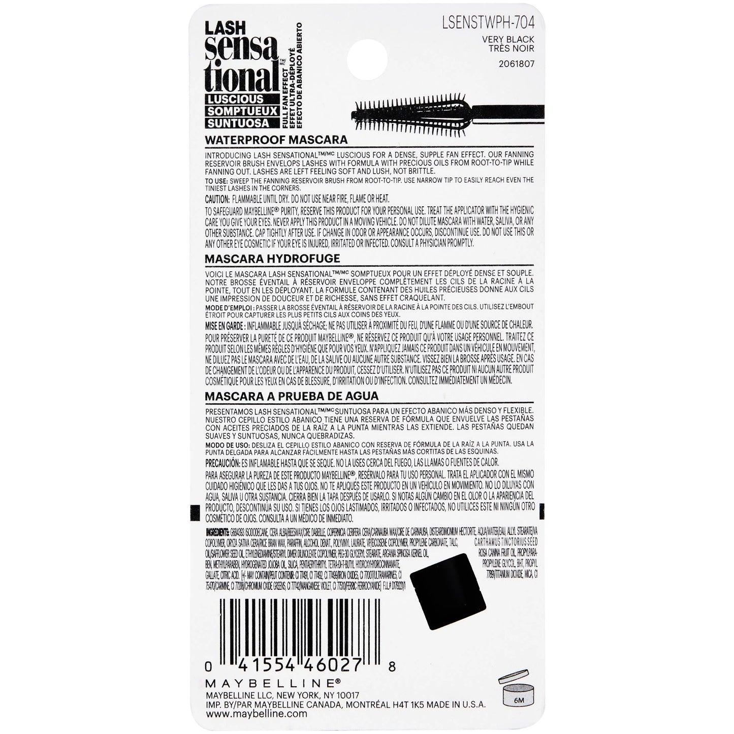 Lash Sensational Luscious Waterproof Mascara, Very Black