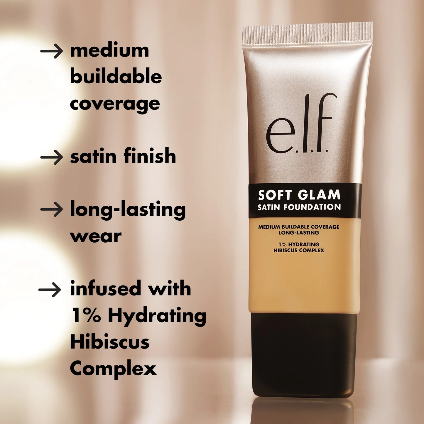 E.L.F. Soft Glam Satin Foundation, 12 Fair Warm, 1 Fl Oz