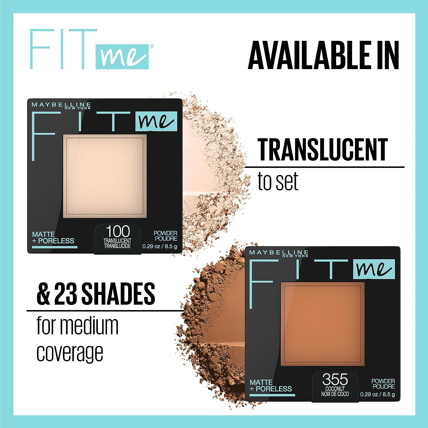 Fit Me Matte + Poreless Pressed Face Powder Makeup & Setting Powder, Buff Beige, 1 Count