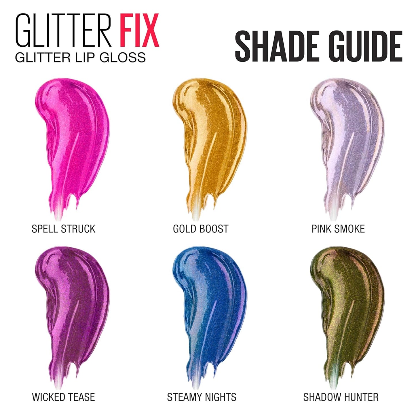 New York Lip Studio Glitter Fix Glitter Lip Gloss Makeup, Shadow Hunter, 0.17 Fl. Oz.