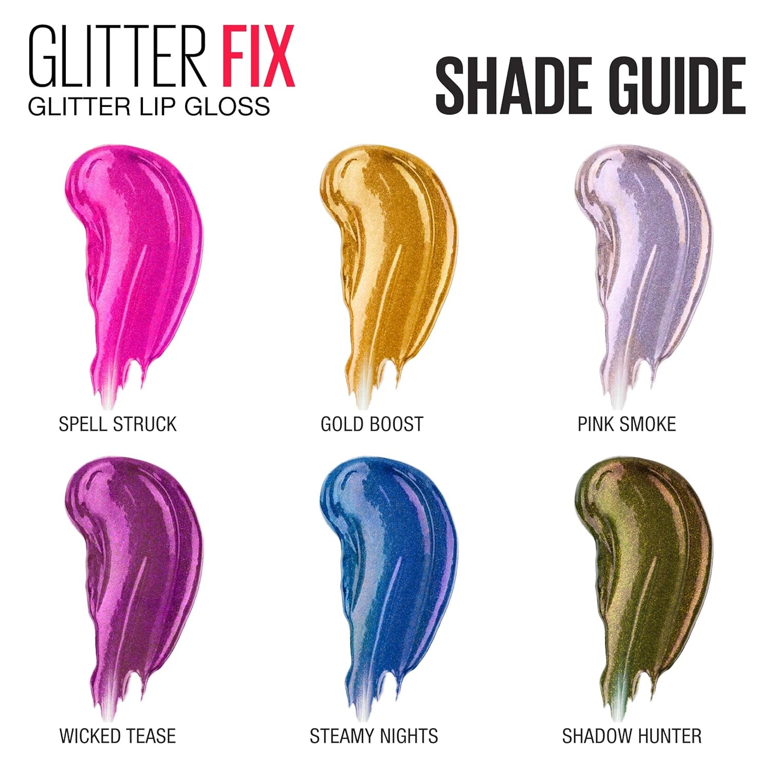 New York Lip Studio Glitter Fix Glitter Lip Gloss Makeup, Shadow Hunter, 0.17 Fl. Oz.