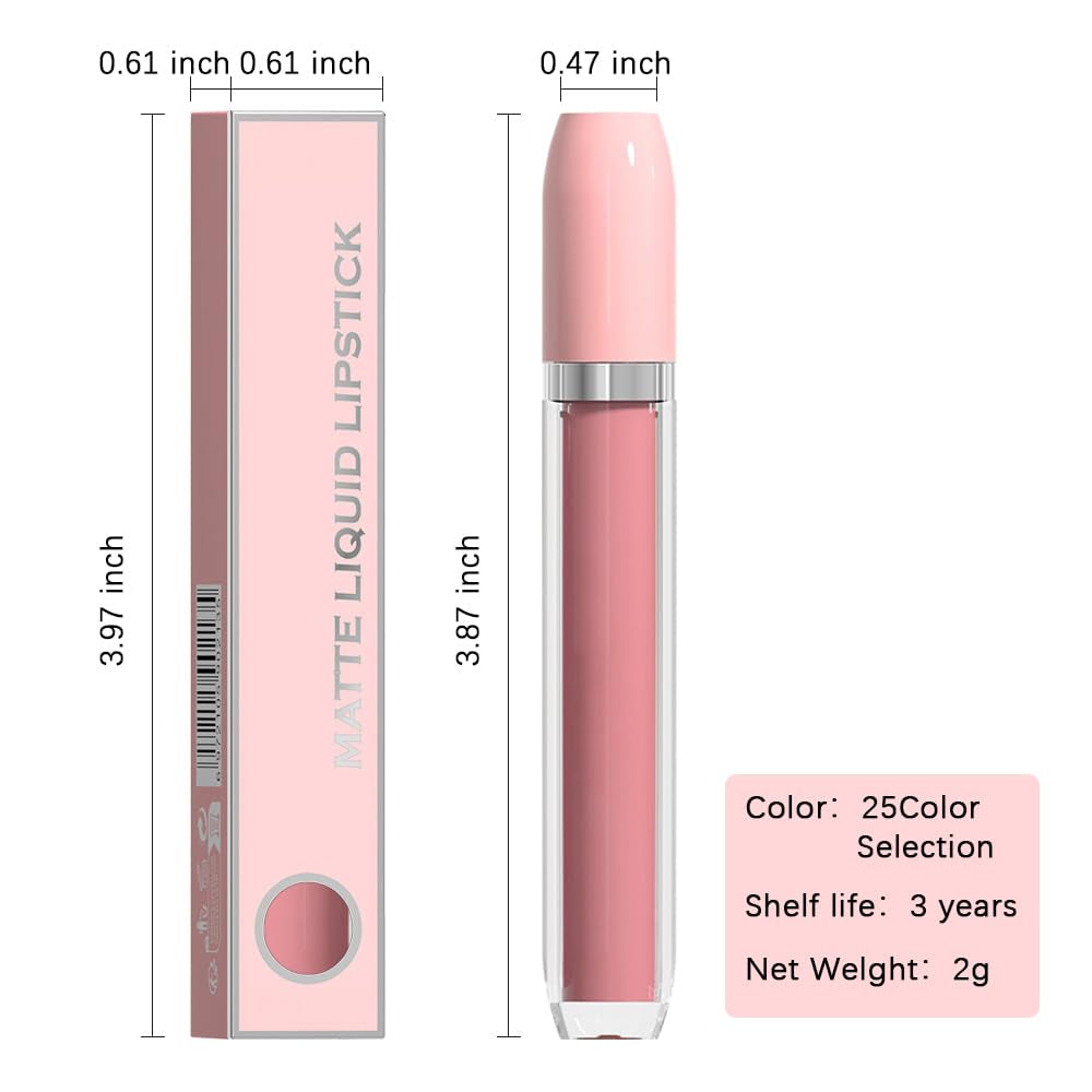 Super Matte Longwear No-Budge Stay on Smudge Proof Liquid Lipstick Long Lasting Makeup for Women,Highly Pigmented Color and Instant Shine, Cheeky