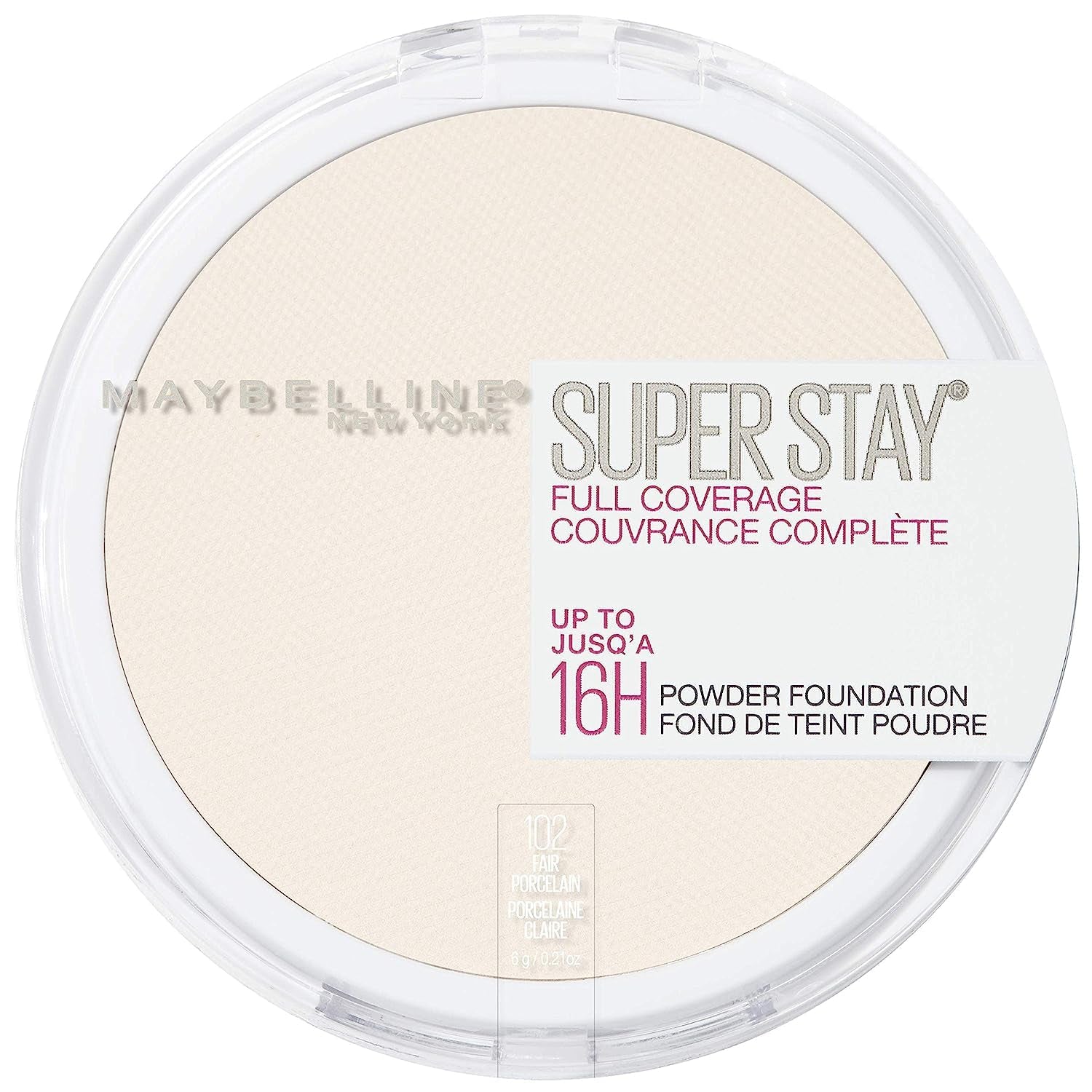 Super Stay Full Coverage Powder Foundation Makeup, up to 16 Hour Wear, Soft, Creamy Matte Foundation, Fair Porcelain, 1 Count