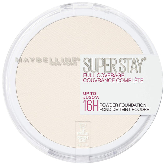 Super Stay Full Coverage Powder Foundation Makeup, up to 16 Hour Wear, Soft, Creamy Matte Foundation, Fair Porcelain, 1 Count