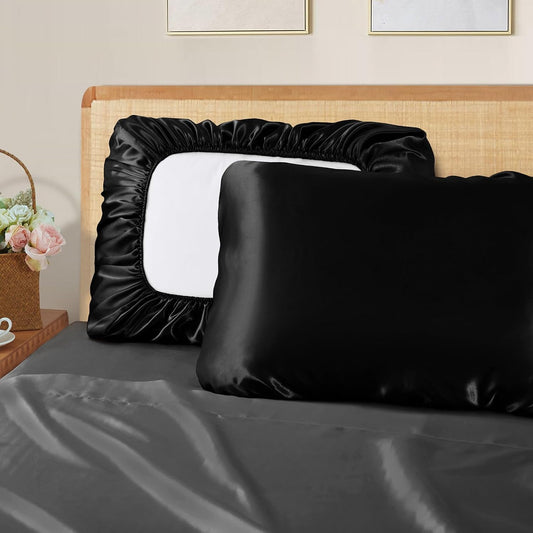 Satera Sisters Beauty Black Satin Pillowcase 2-Pack – photo 2 of 7