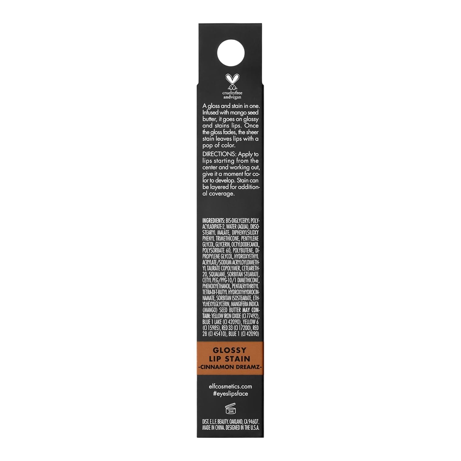 Glossy Lip Stain, Long-Lasting, Lightweight Lip Stain for a Sheer Pop of Color & Subtle Gloss Finish, Vegan & Cruelty-Free, Cinnamon Dreamz