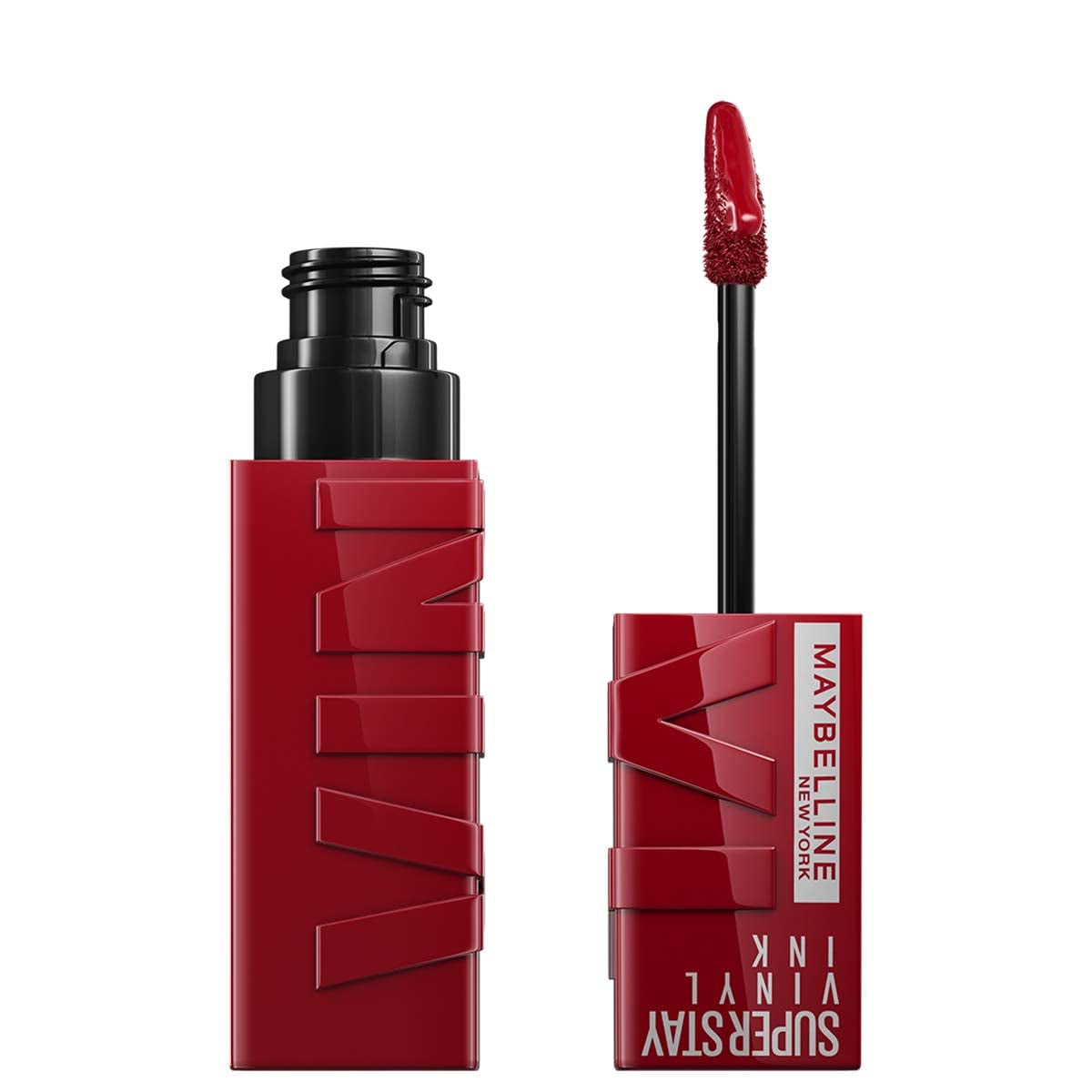 Super Stay Vinyl Ink Longwear No-Budge Liquid Lipcolor Makeup Bundle with Cranberry Red 0.14 Fl Oz and Deep Wine Red 0.14 Fl Oz Lipsticks