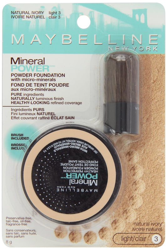New York Mineral Power Powder Foundation, Natural Ivory, 0.28 Ounce