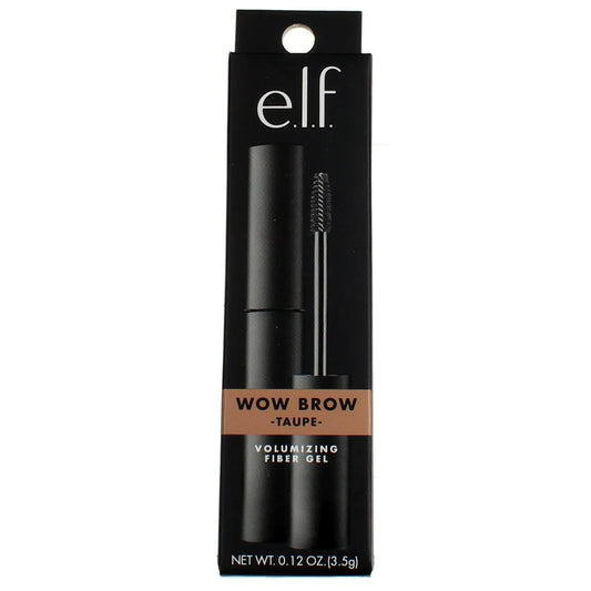 , Wow Brow Gel, Volumizing, Buildable, Wax-Gel Hybrid, Creates Full, Voluminous-Looking Brows, Locks Brow Hairs in Place, Taupe, Fiber-Infused, 0.12 Oz