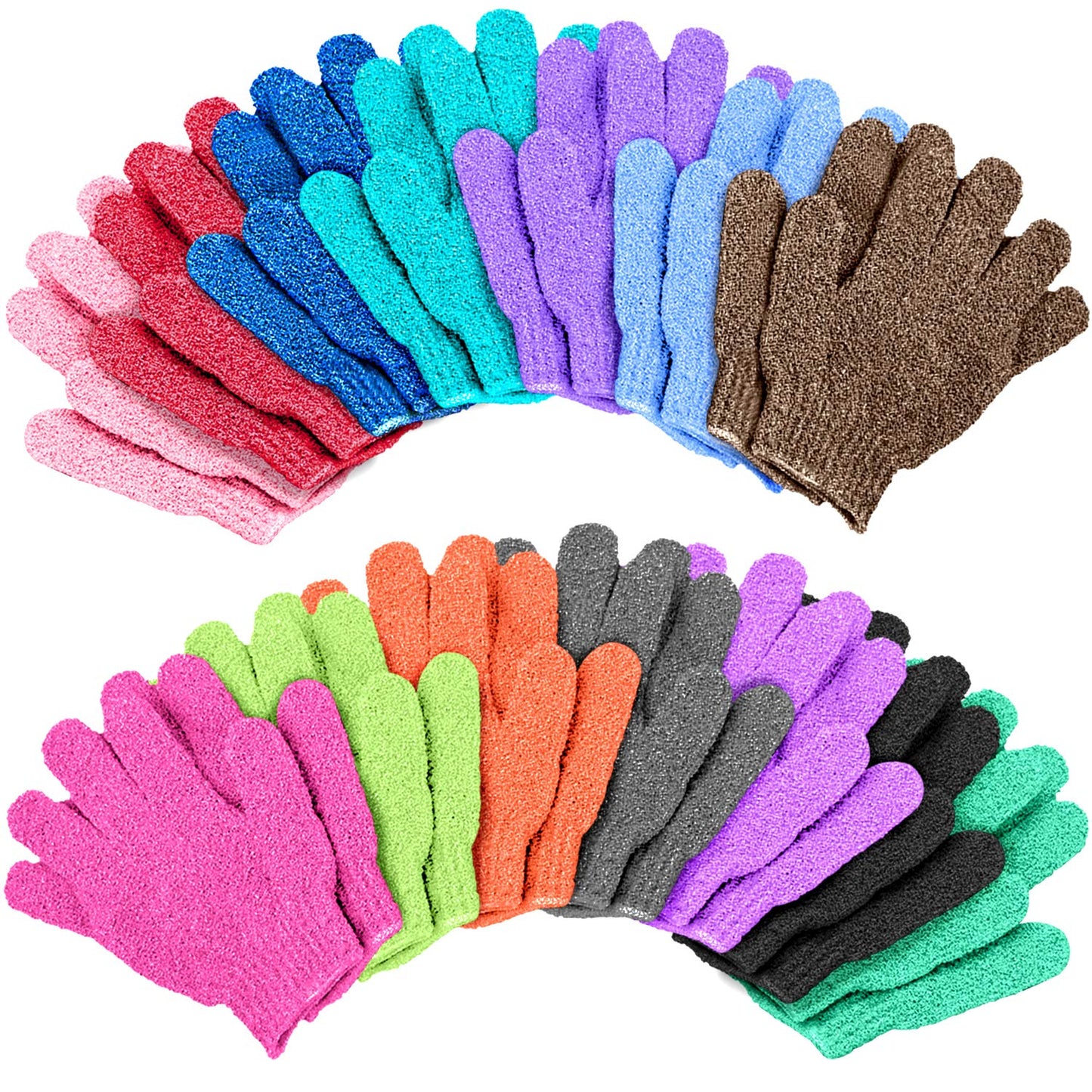 28 Pcs Exfoliating Gloves Body Scrub Bath Gloves Exfoliator Body Wash Glove for Shower, Spa, Massage and Body Scrubs