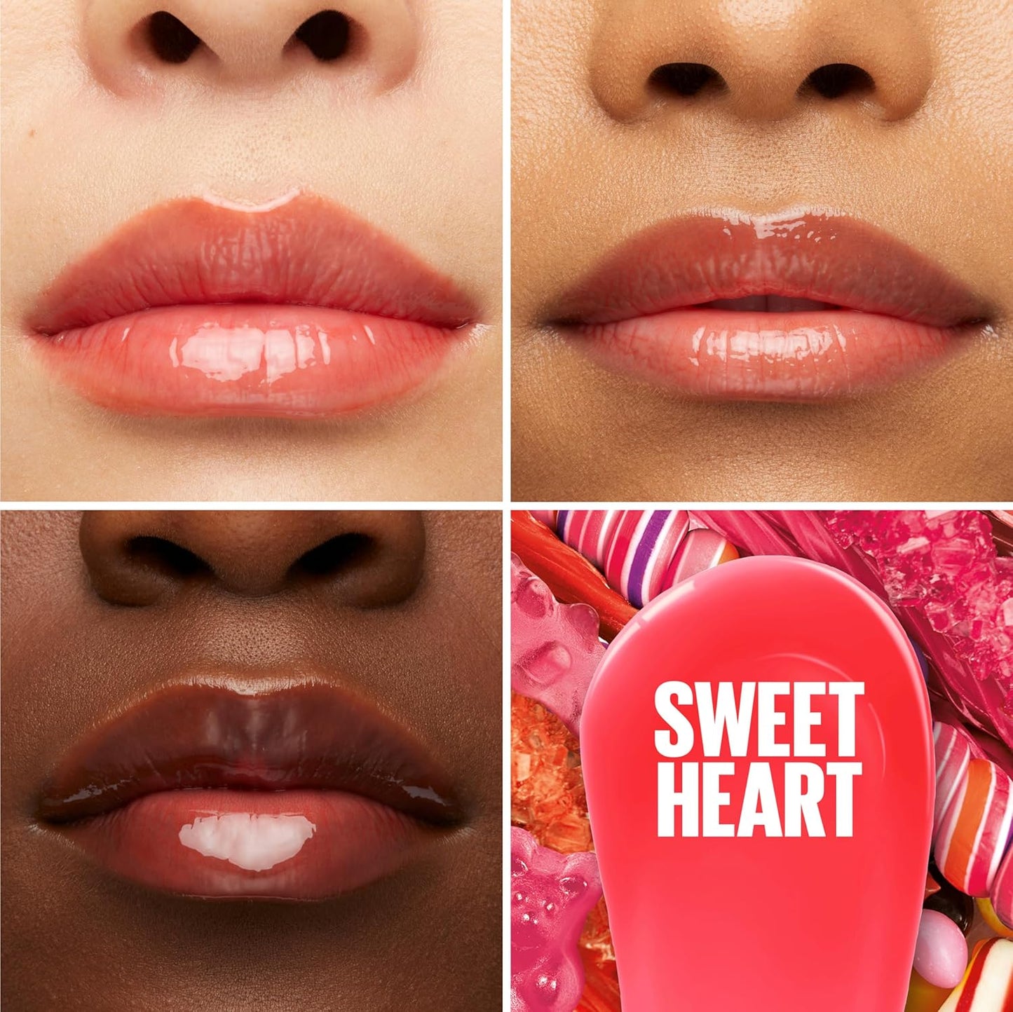 Lifter Gloss Hydrating Lip Gloss with Hyaluronic Acid, Sweetheart Sheer Red 1 Count & Heat Raspberry Neutral 0.18 Oz