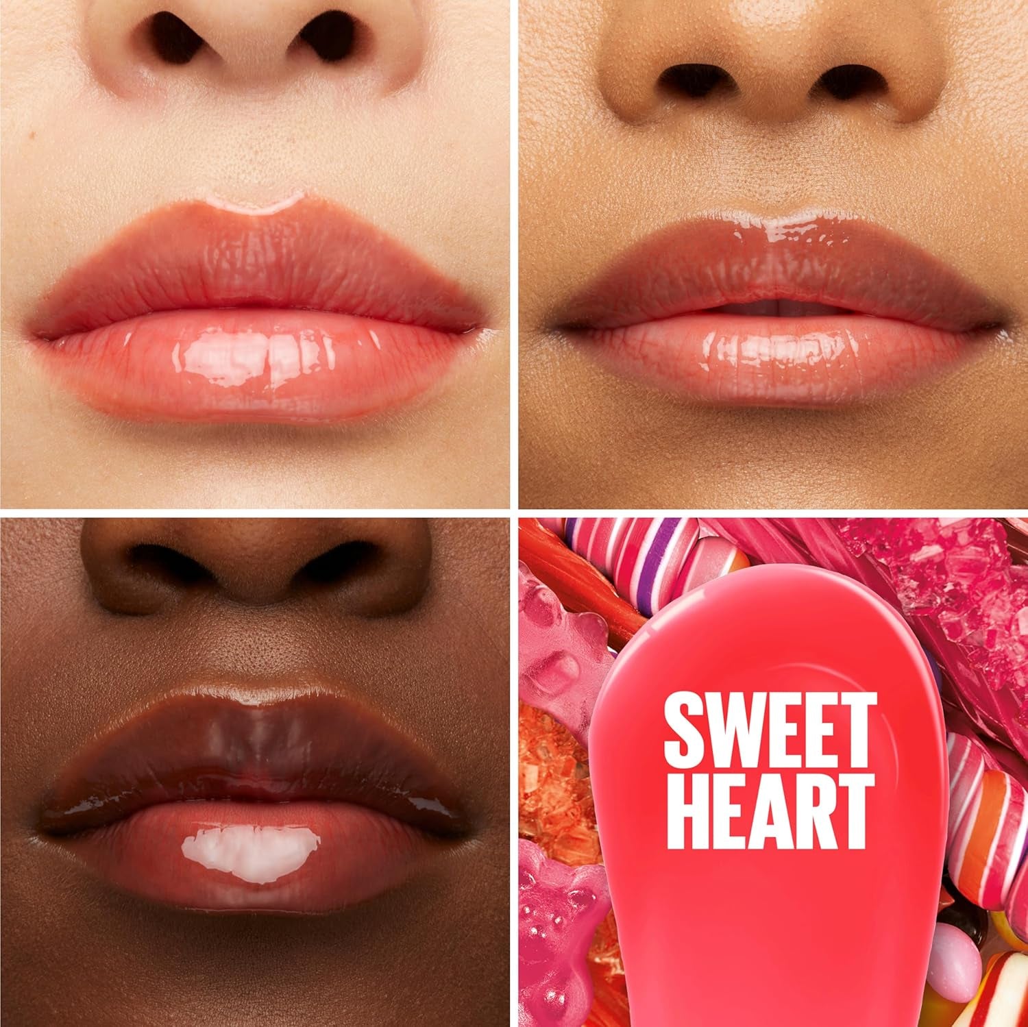 Lifter Gloss Hydrating Lip Gloss with Hyaluronic Acid, Sweetheart Sheer Red 1 Count & Heat Raspberry Neutral 0.18 Oz