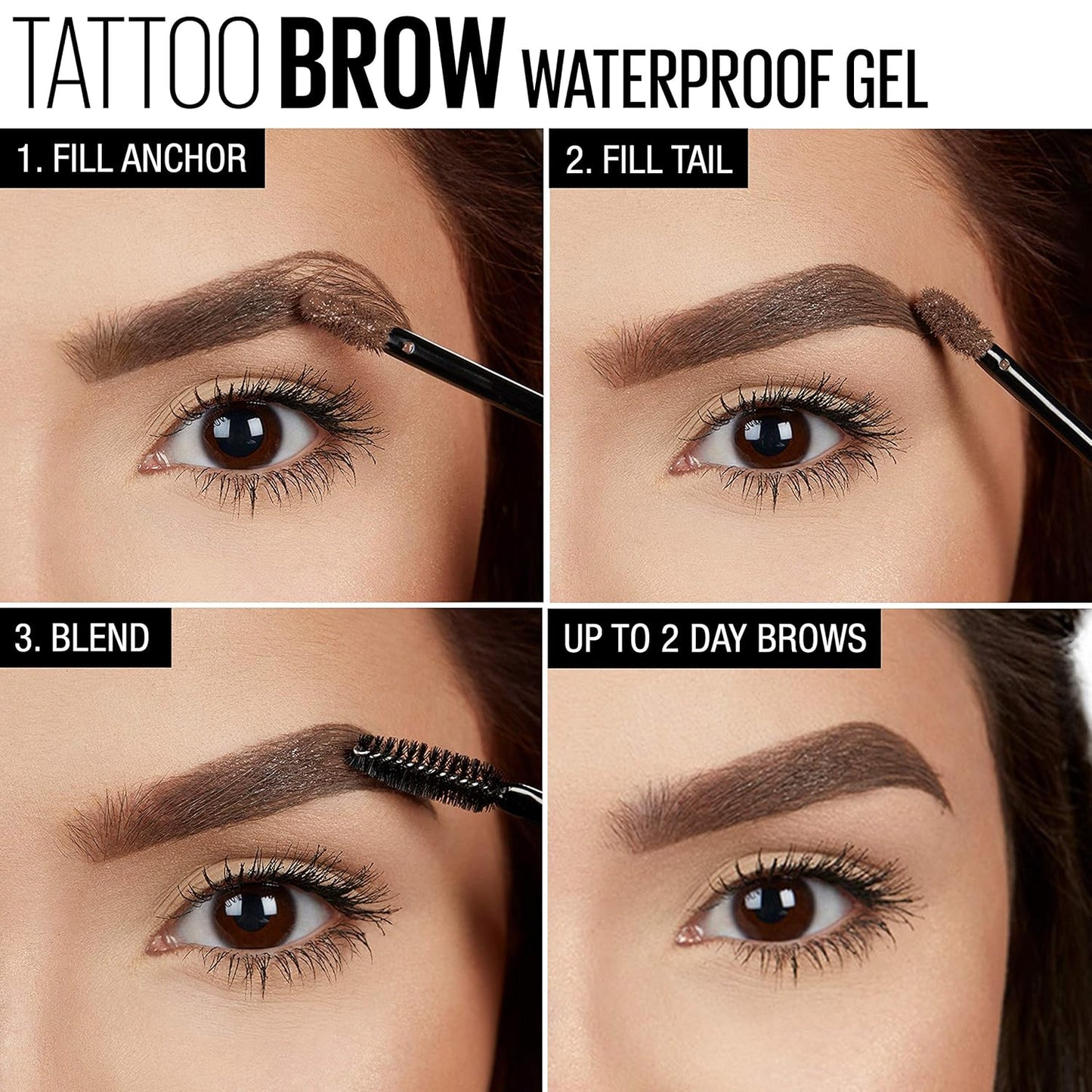 Tattoostudio Waterproof Eyebrow Gel Makeup, Soft Brown, 1 Count