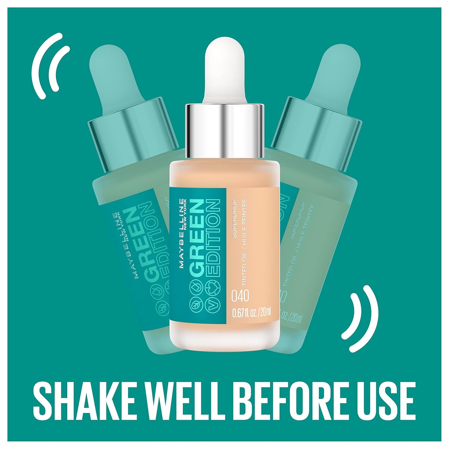 Green Edition Superdrop Tinted Oil Base Makeup, Adjustable Natural Coverage Foundation Formulated with Jojoba & Marula Oil, 30, 1 Count