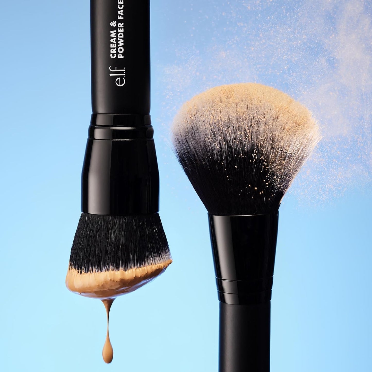 Dual-Ended Cream + Powder Brush, Two-In-One Makeup Brush for Creating a Gorgeous, Airbrushed-Looking Complexion, Vegan & Cruelty-Free