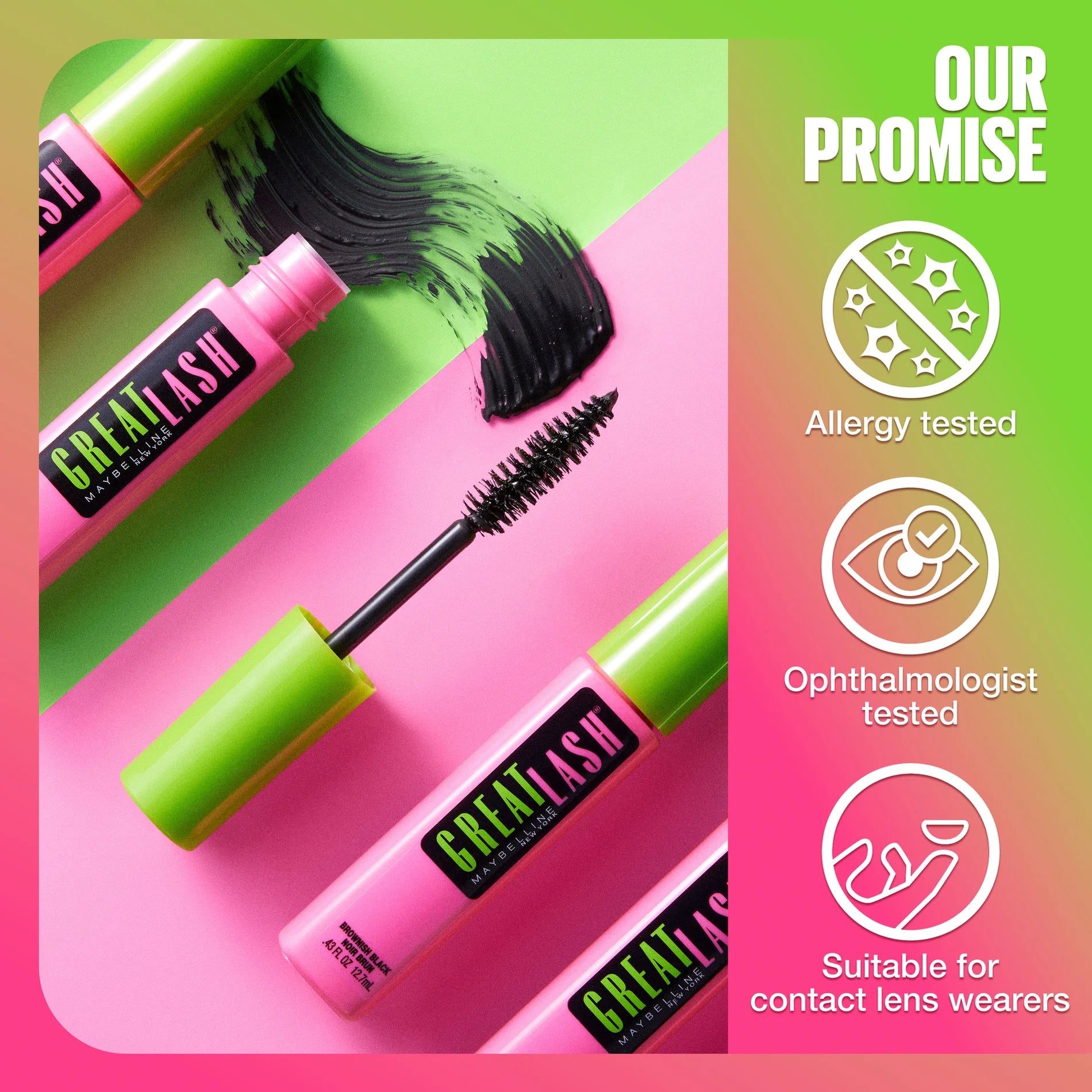 (4 Pack)  Great Lash Lots of Lashes Washable Mascara, Very Black
