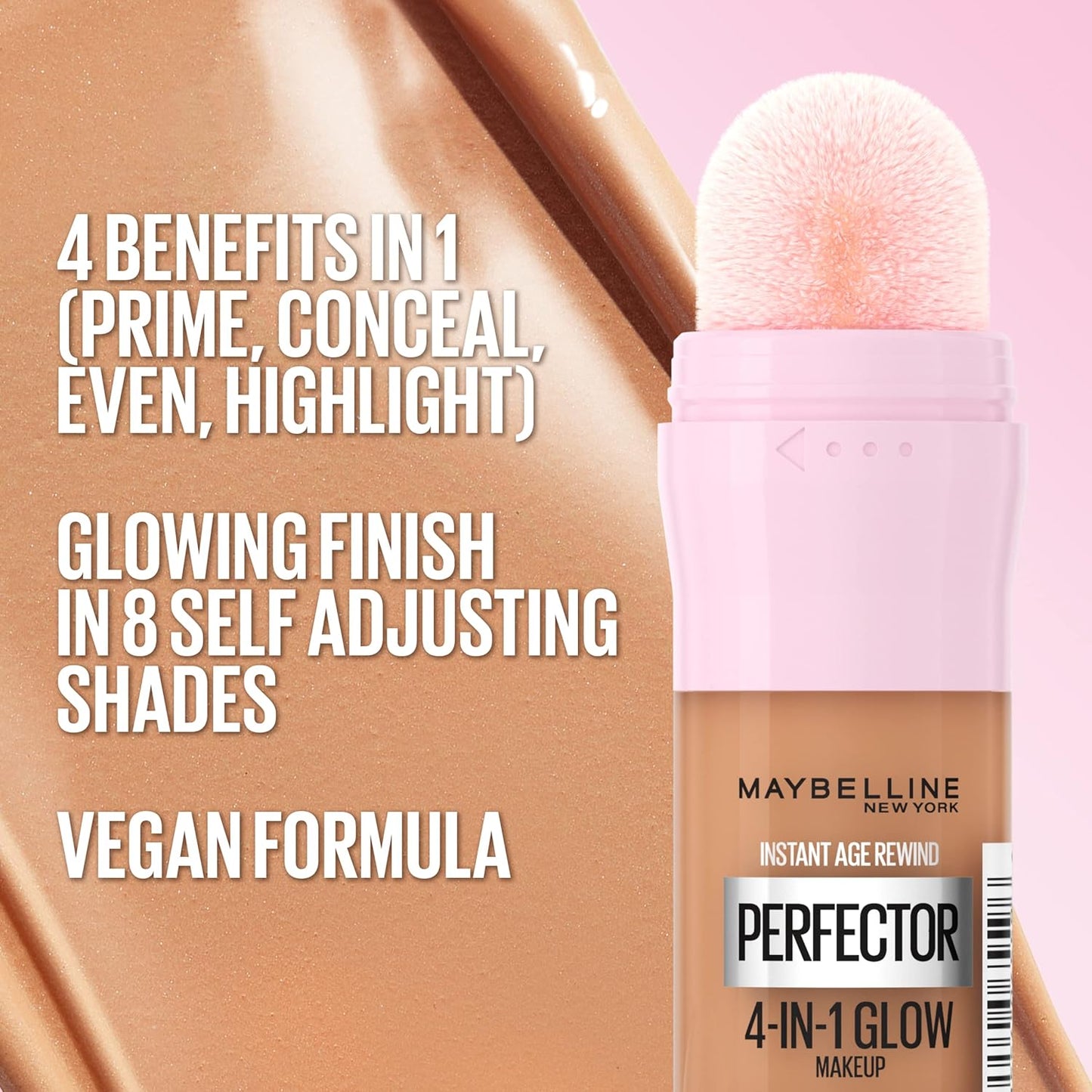 Baby Skin Primer + Instant Age Rewind Glow Foundation Makeup Bundle, Includes 1 Primer and 1 Light/Medium Makeup Base
