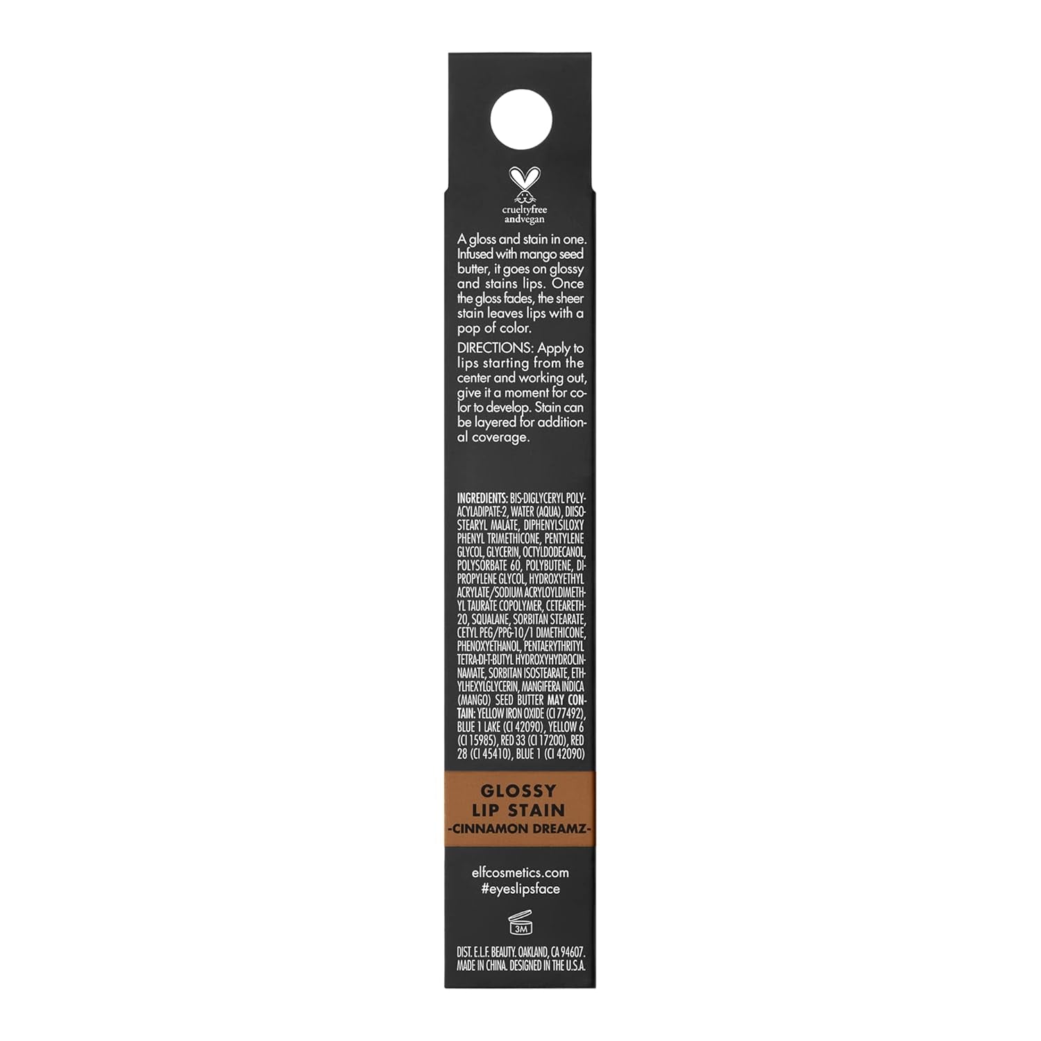 Glossy Lip Stain, Long-Lasting, Lightweight Lip Stain for a Sheer Pop of Color & Subtle Gloss Finish, Vegan & Cruelty-Free, Cinnamon Dreamz