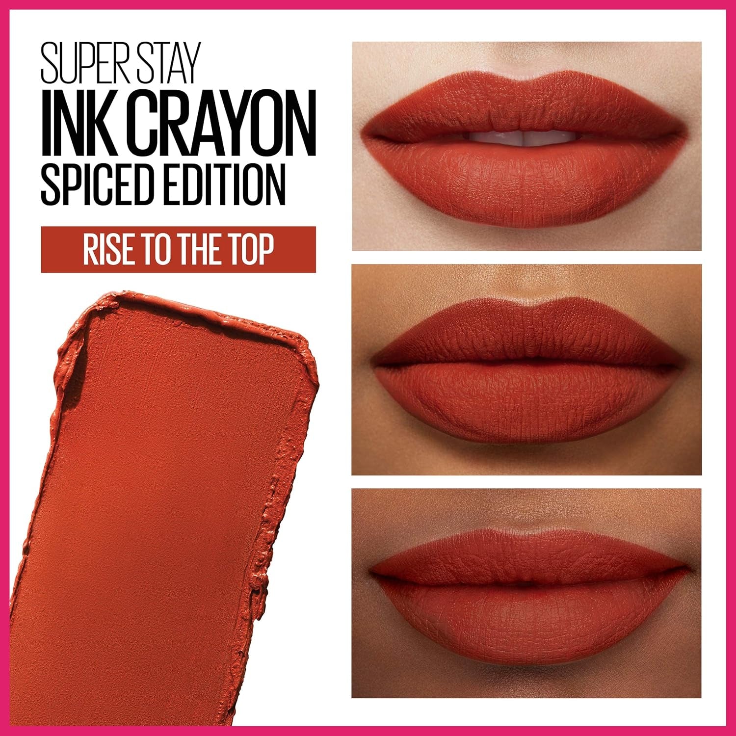 New York Super Stay Ink Crayon Lipstick Makeup, Precision Tip Matte Lip Crayon with Built-In Sharpener, Longwear up to 8Hrs, Rise to the Top, Burnt Sienna, 1 Count (Pack of 2)