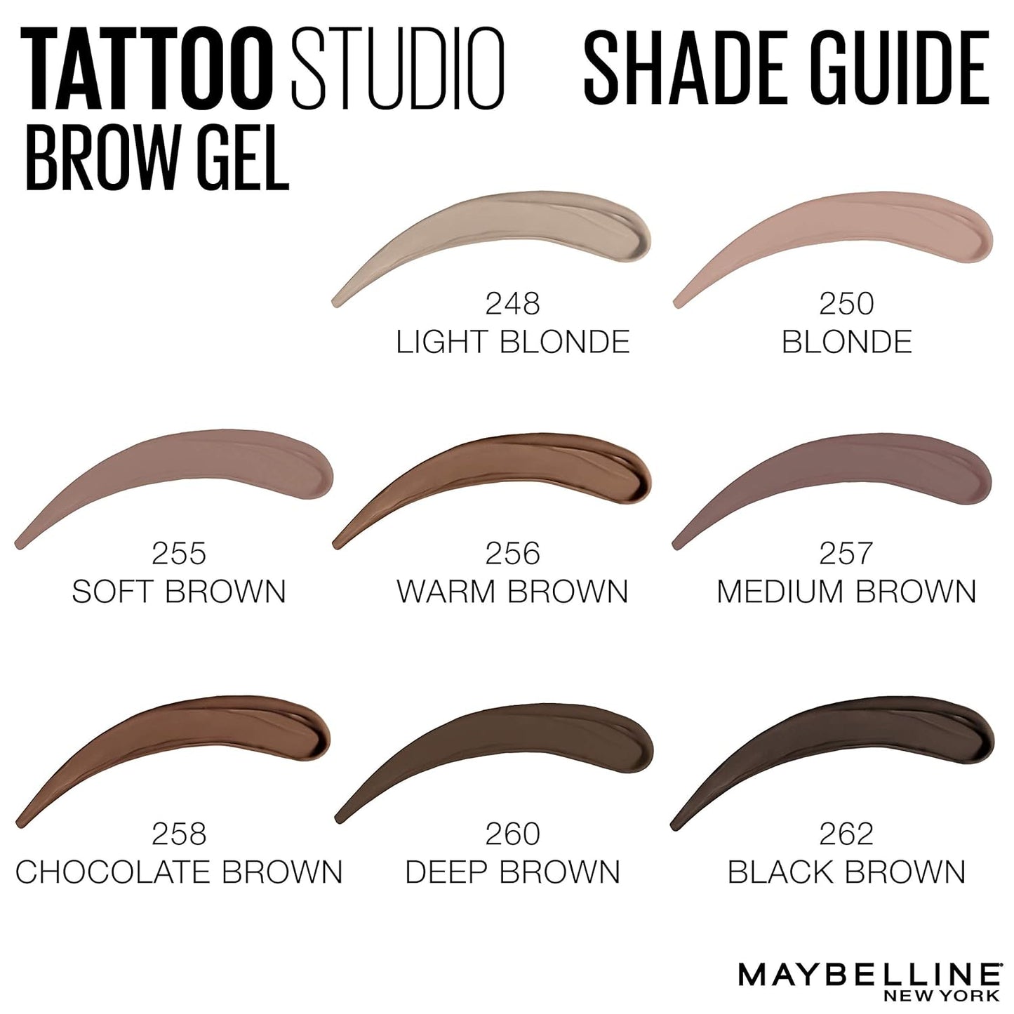 Tattoostudio Waterproof Eyebrow Gel Makeup, Soft Brown, 1 Count