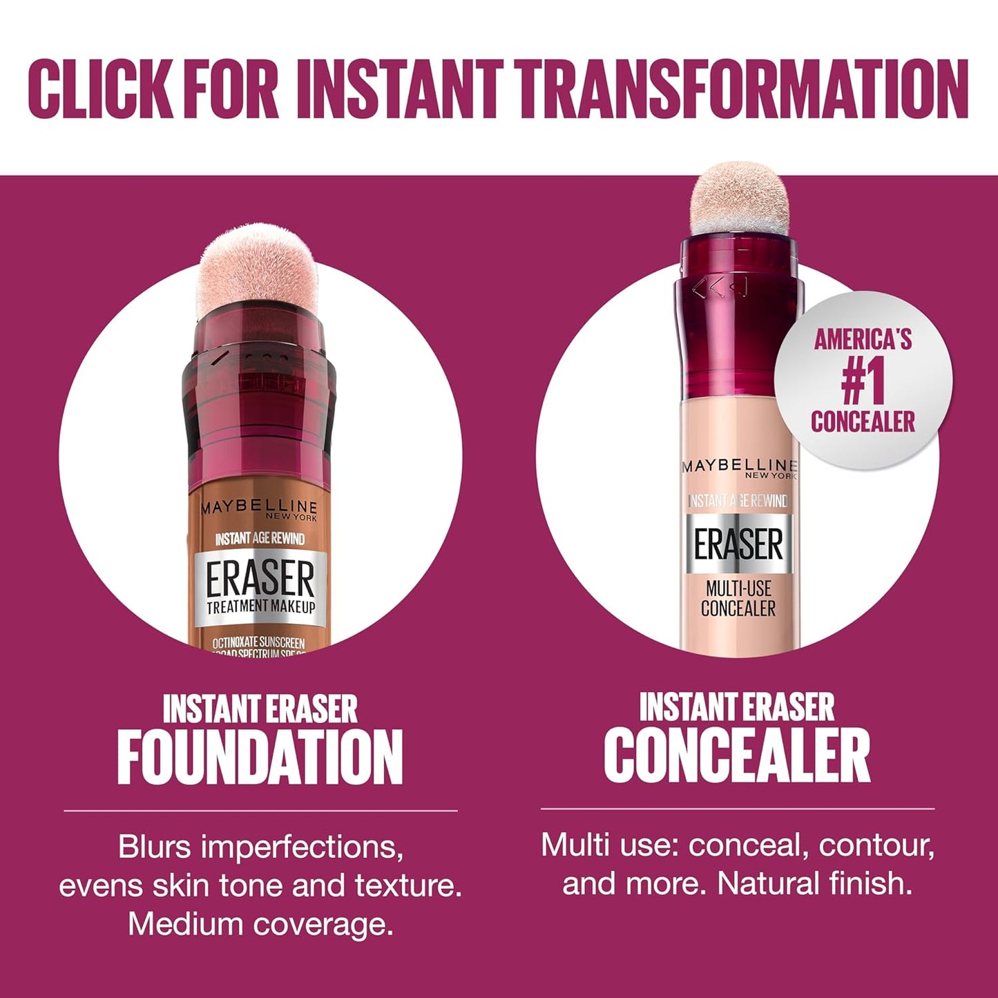 Instant Age Rewind Eraser Treatment Makeup with SPF 18, anti Aging Concealer Infused with Goji Berry and Collagen, Creamy Ivory, 1 Count