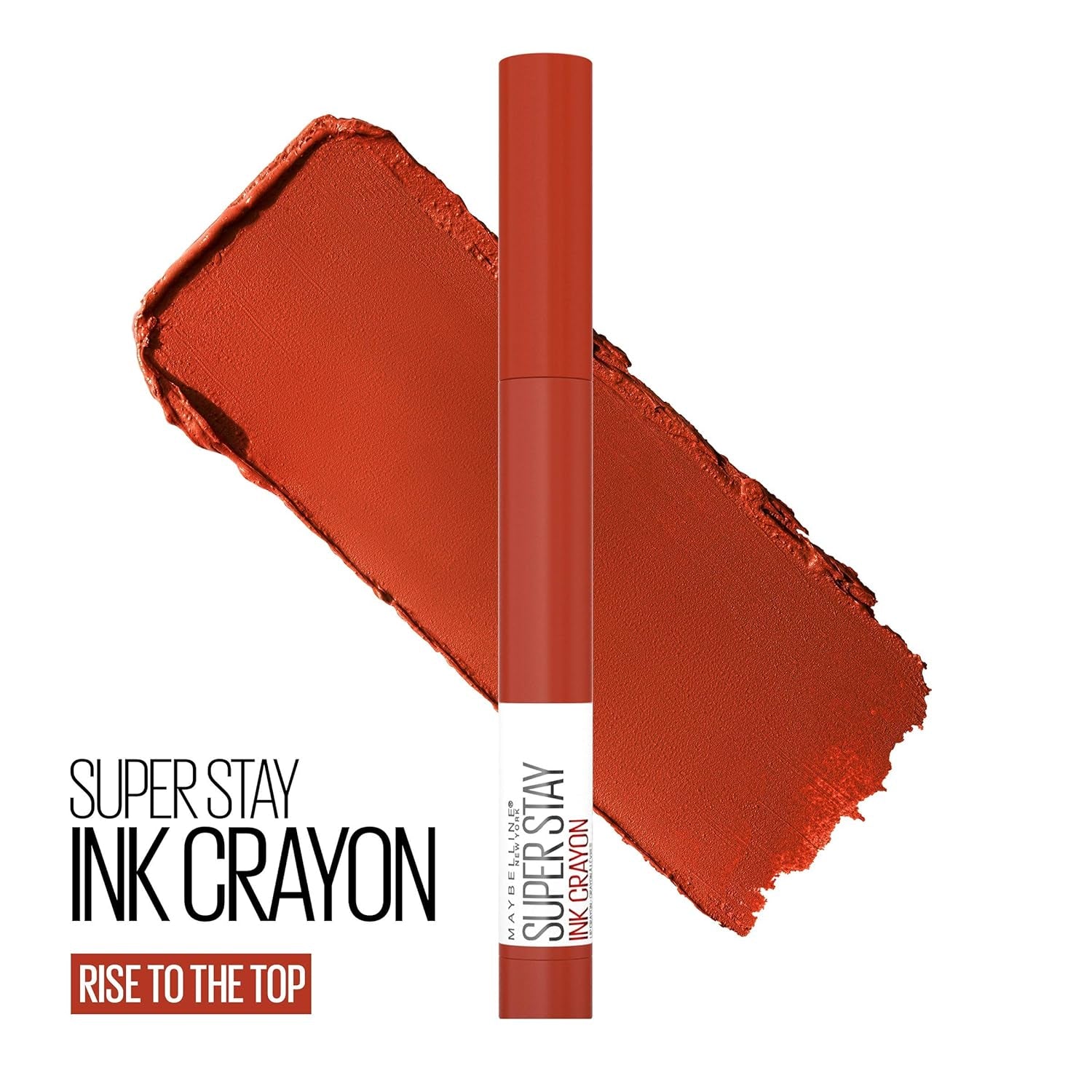 New York Super Stay Ink Crayon Lipstick Makeup, Precision Tip Matte Lip Crayon with Built-In Sharpener, Longwear up to 8Hrs, Rise to the Top, Burnt Sienna, 1 Count (Pack of 2)