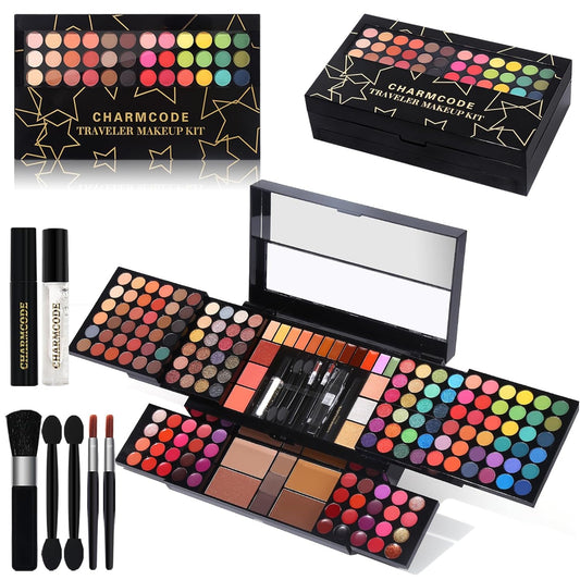 Professional All in One Makeup Kit for Women Full Kit,186 Colors Make up Palette Christmas Gift Set, Including Eyeshadow,Lip Gloss,Concealer,Highlighter,Contour,Brow Powder,Mascara,Blush & Brush