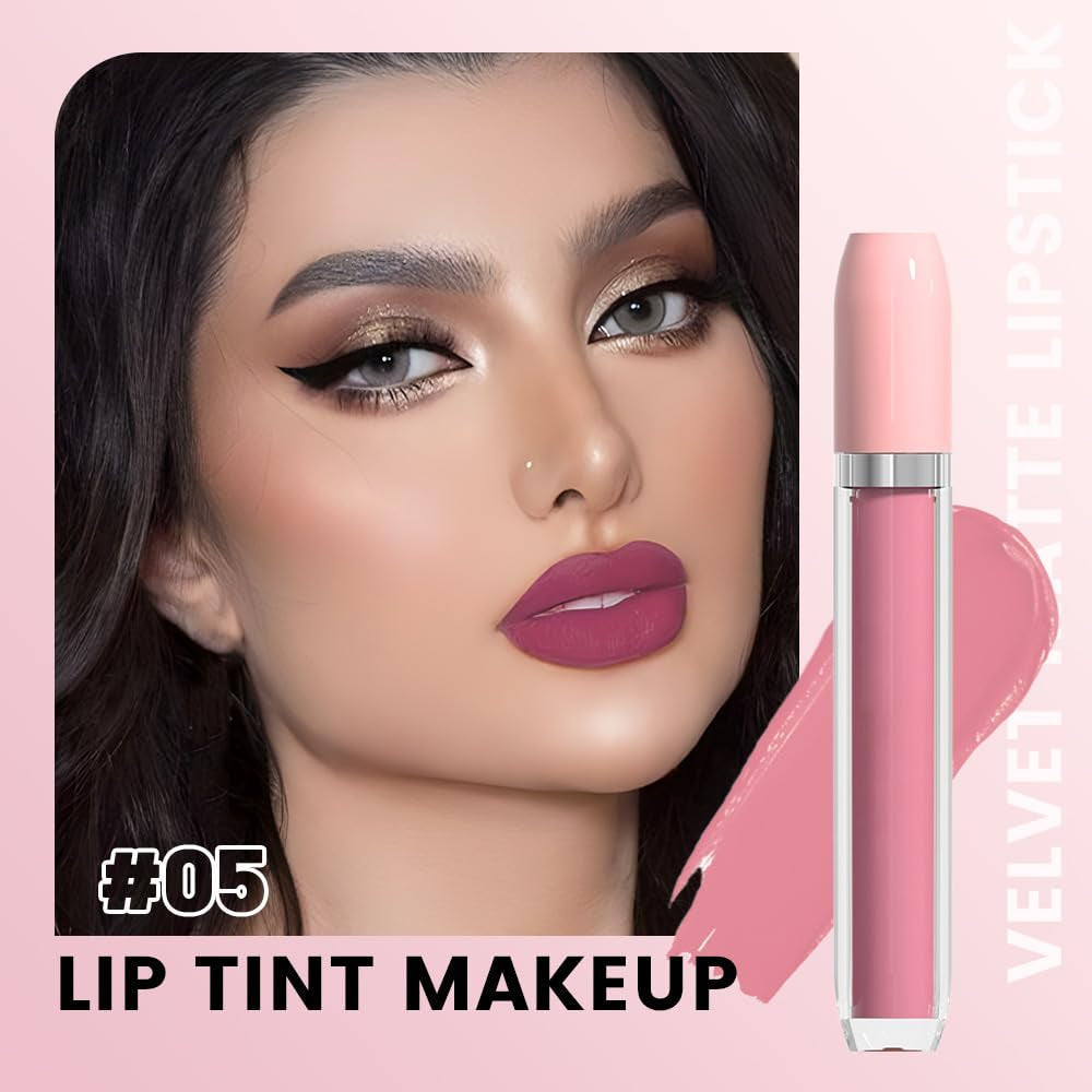 Super Matte Longwear No-Budge Stay on Smudge Proof Liquid Lipstick Long Lasting Makeup for Women,Highly Pigmented Color and Instant Shine, Cheeky