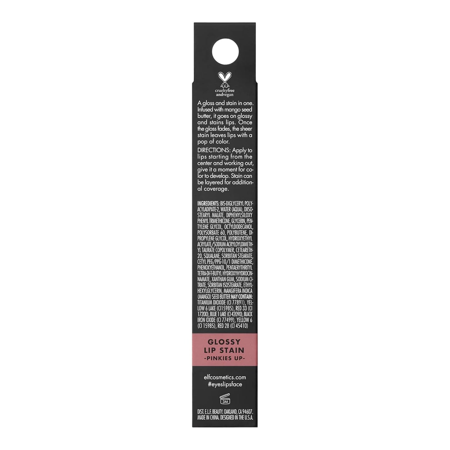 Glossy Lip Stain, Long-Lasting, Lightweight Lip Stain for a Sheer Pop of Color & Subtle Gloss Finish, Vegan & Cruelty-Free, Pinkies Up