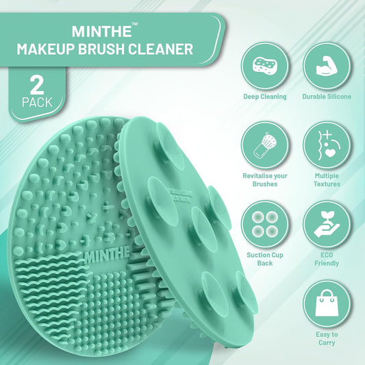 Silicone Makeup Brush Cleaning Mat, 2-Pack