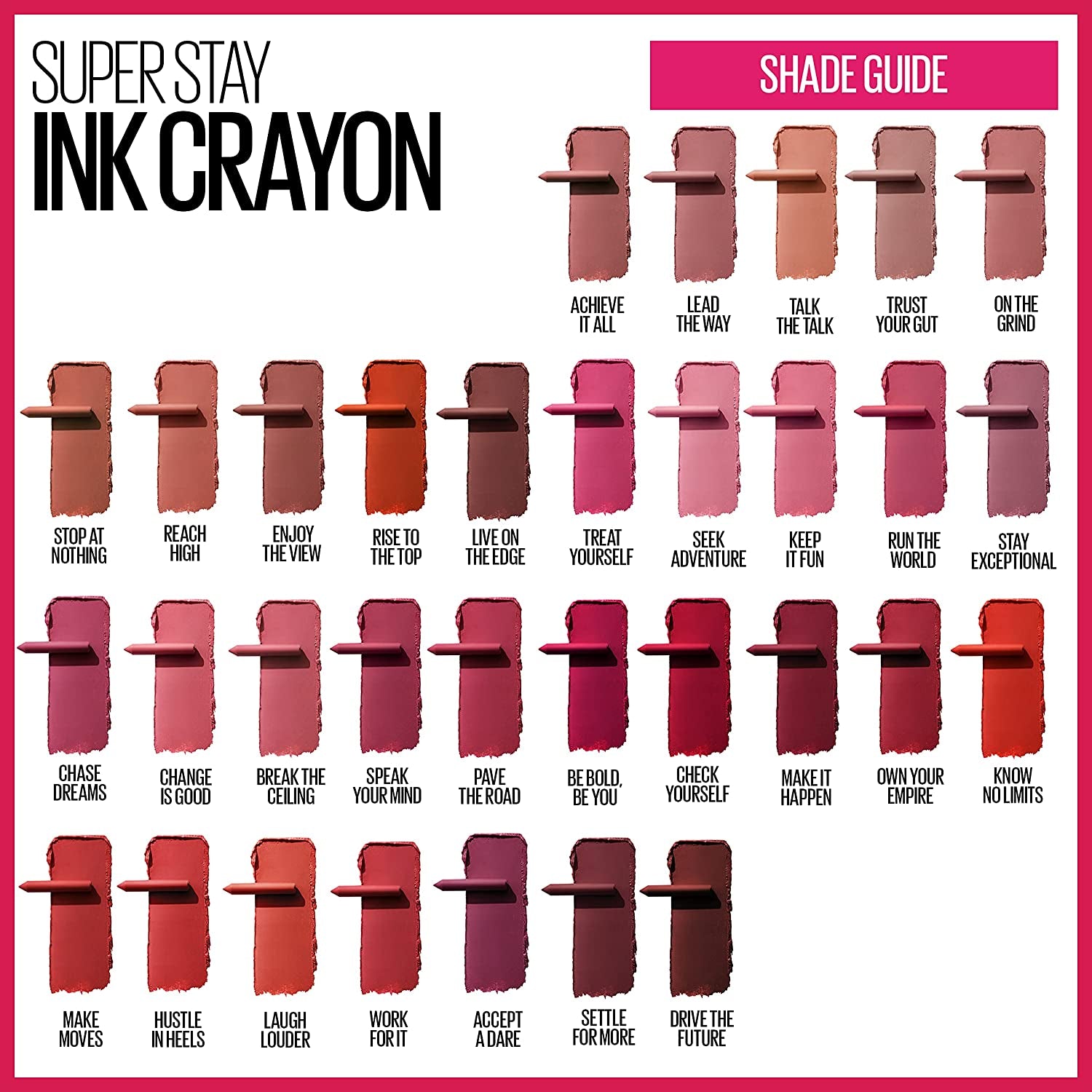 Super Stay Ink Crayon Lipstick Makeup, Precision Tip Matte Lip Crayon with Built-In Sharpener, Longwear up to 8Hrs, Trust Your Gut, Mauve Nude Pink, 1 Count