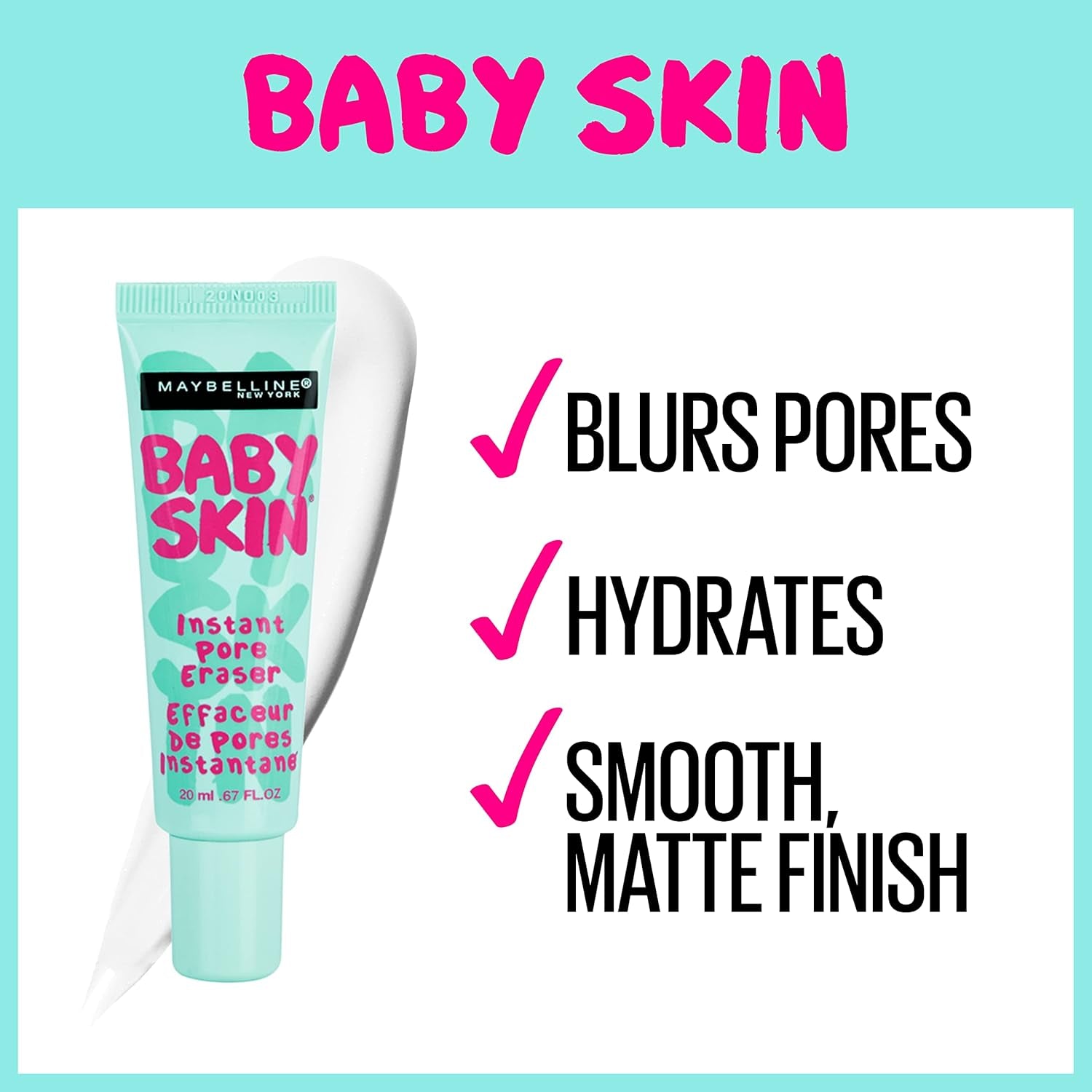 Baby Skin Primer + Instant Age Rewind Glow Foundation Makeup Bundle, Includes 1 Primer and 1 Light/Medium Makeup Base