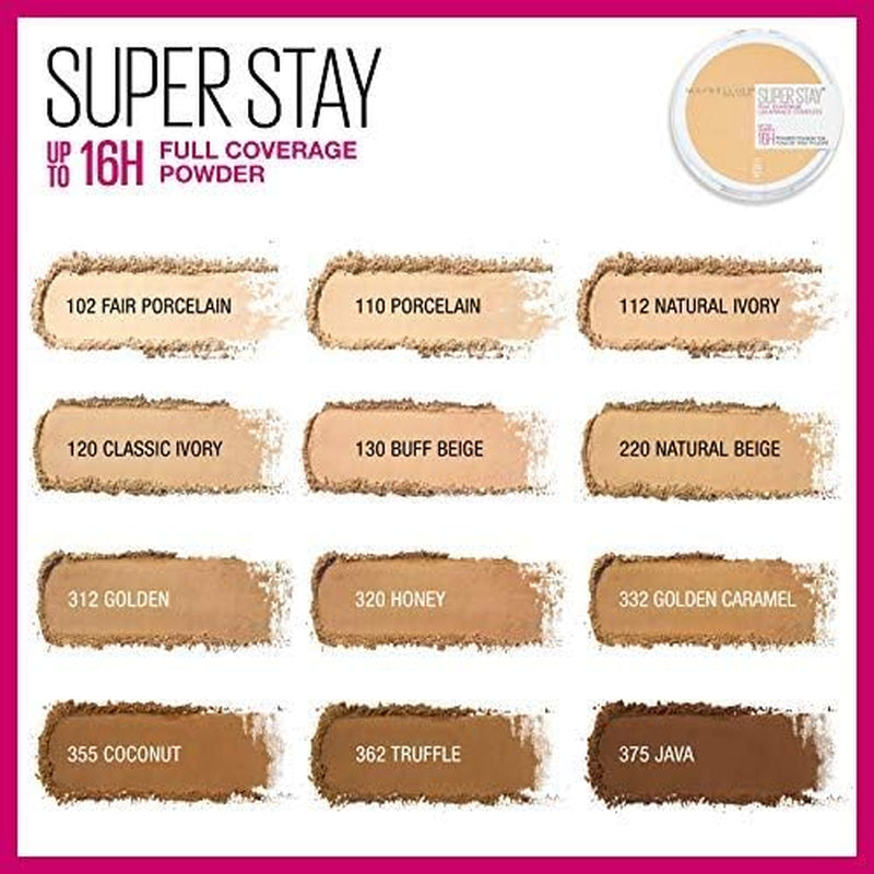 Super Stay Full Coverage Powder Foundation Makeup, up to 16 Hour Wear, Soft, Creamy Matte Foundation, Fair Porcelain, 1 Count