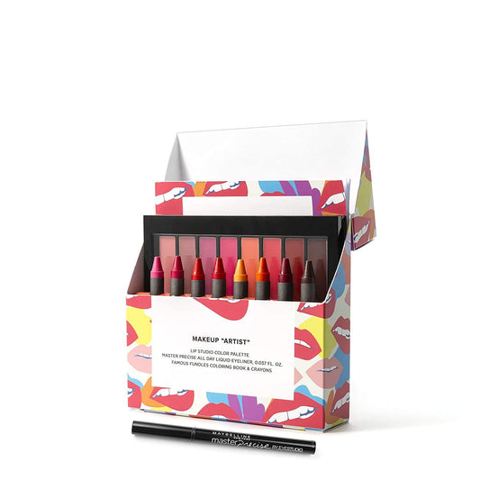 New York Limited-Edition Fundles Makeup Artist W/ Lip Studio, Eyestudio Master Precise All Day Eyeliner, Famous Fundles Coloring Book and Color Palette Crayons