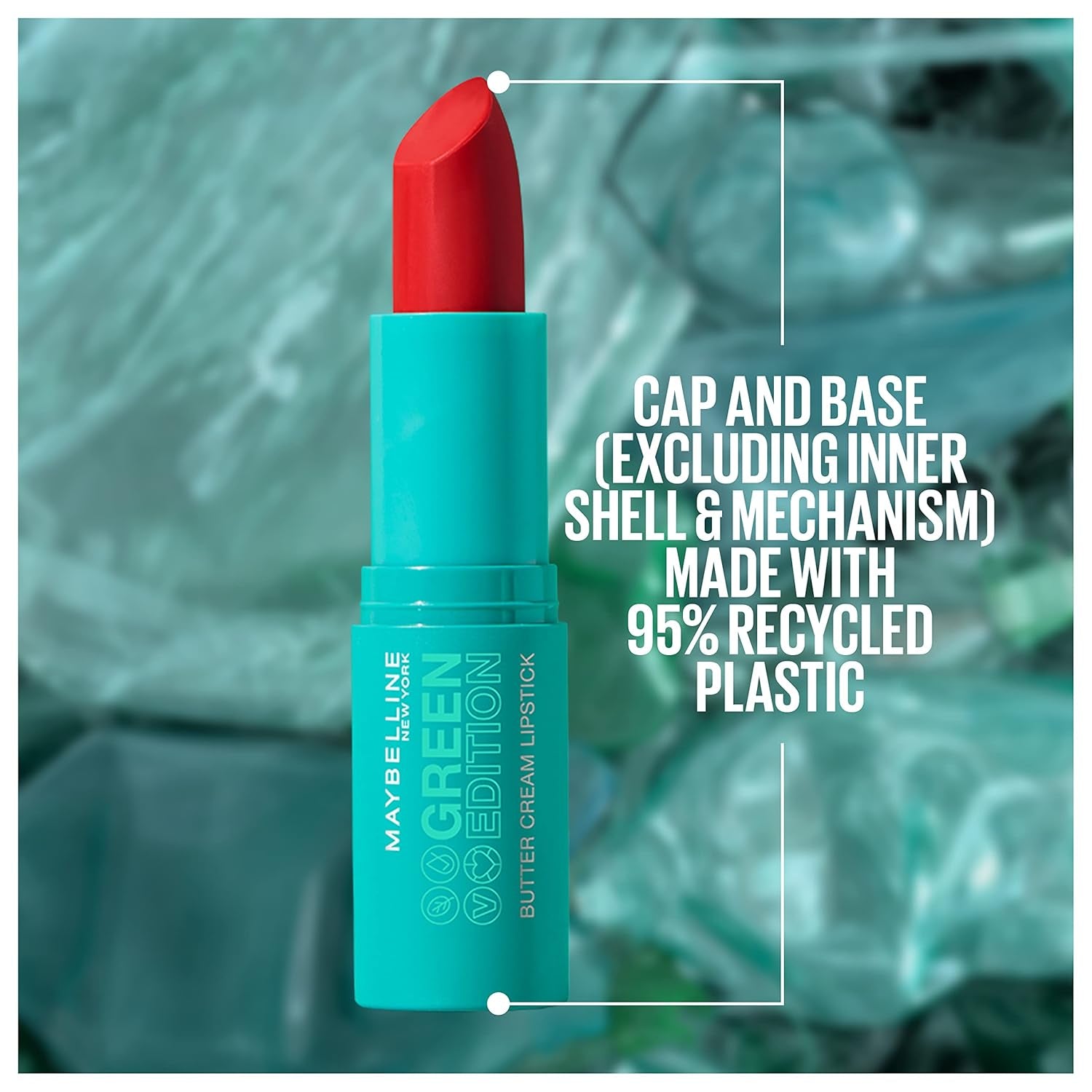 Green Edition Butter Cream High-Pigment Bullet Lipstick, Shore, Coral Nude, 0.12 Oz
