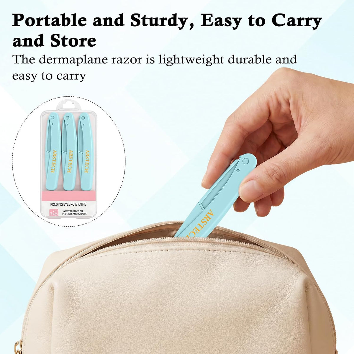 Dermaplane Razor for Women Face Shaver 12 PACK Foldable Face Razor