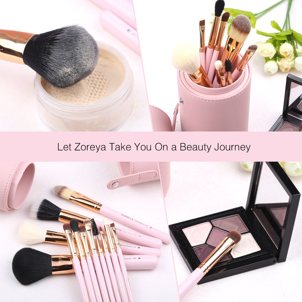 Z'OREYA 12-Piece Pink Makeup Brush Set with Holder – photo 5 of 7