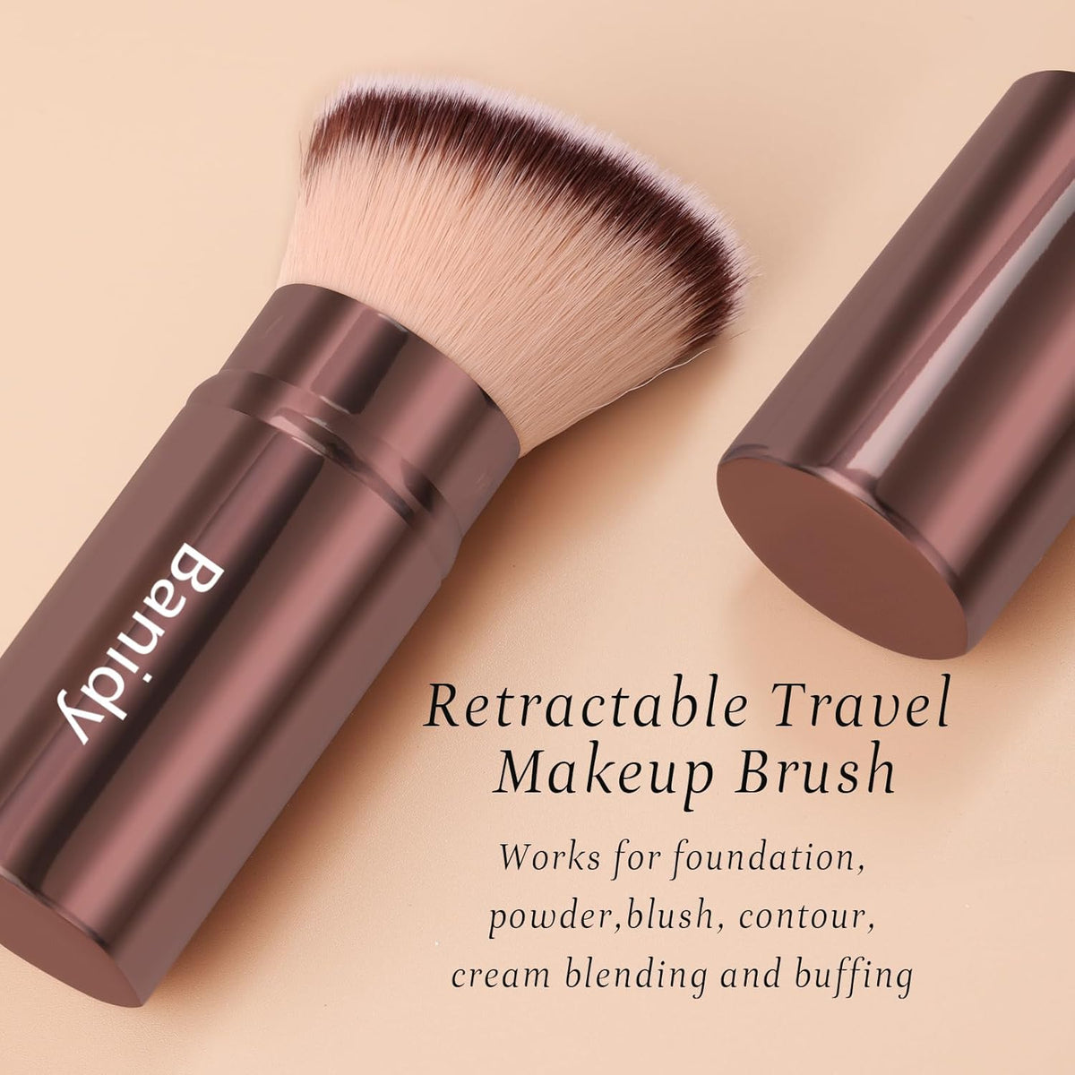 Banidy Retractable Kabuki Brush – Flat Angle, Brown – photo 6 of 7