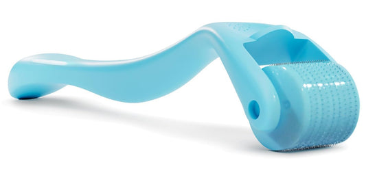 Derma Roller for Hair Beard Facial Skin Face 540 Titanium Microneedle - At-Home Beauty Instrument - Holiday Gift for Men Women (Blue)