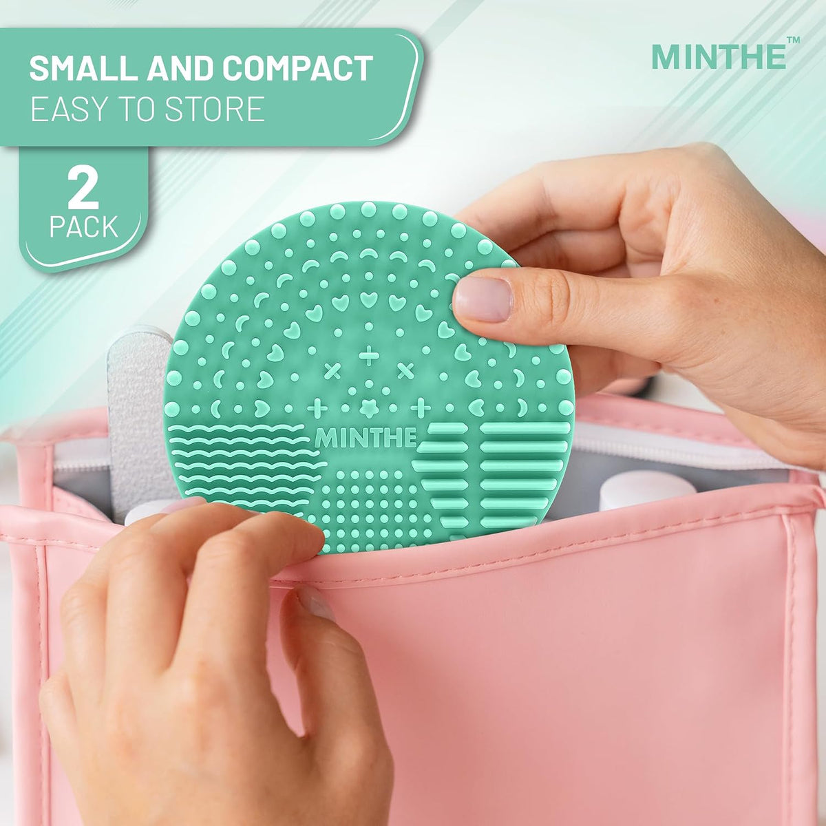Silicone Makeup Brush Cleaning Mat, 2-Pack
