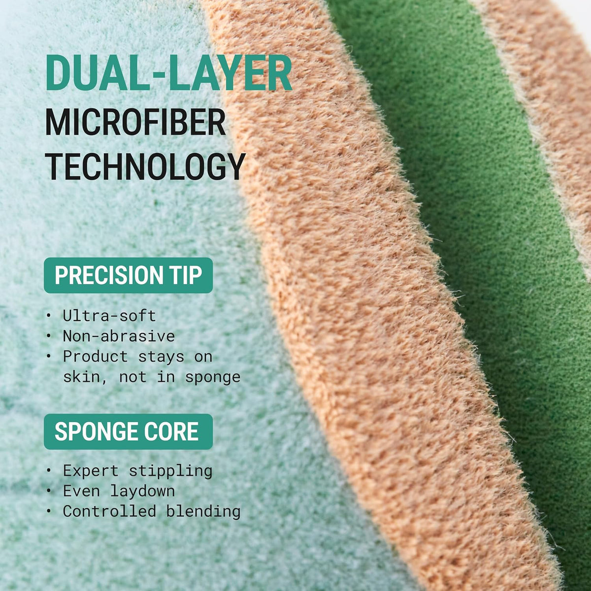 Microfiber Makeup Sponges 2-Pack – Bamboo Dual-Layer Blenders