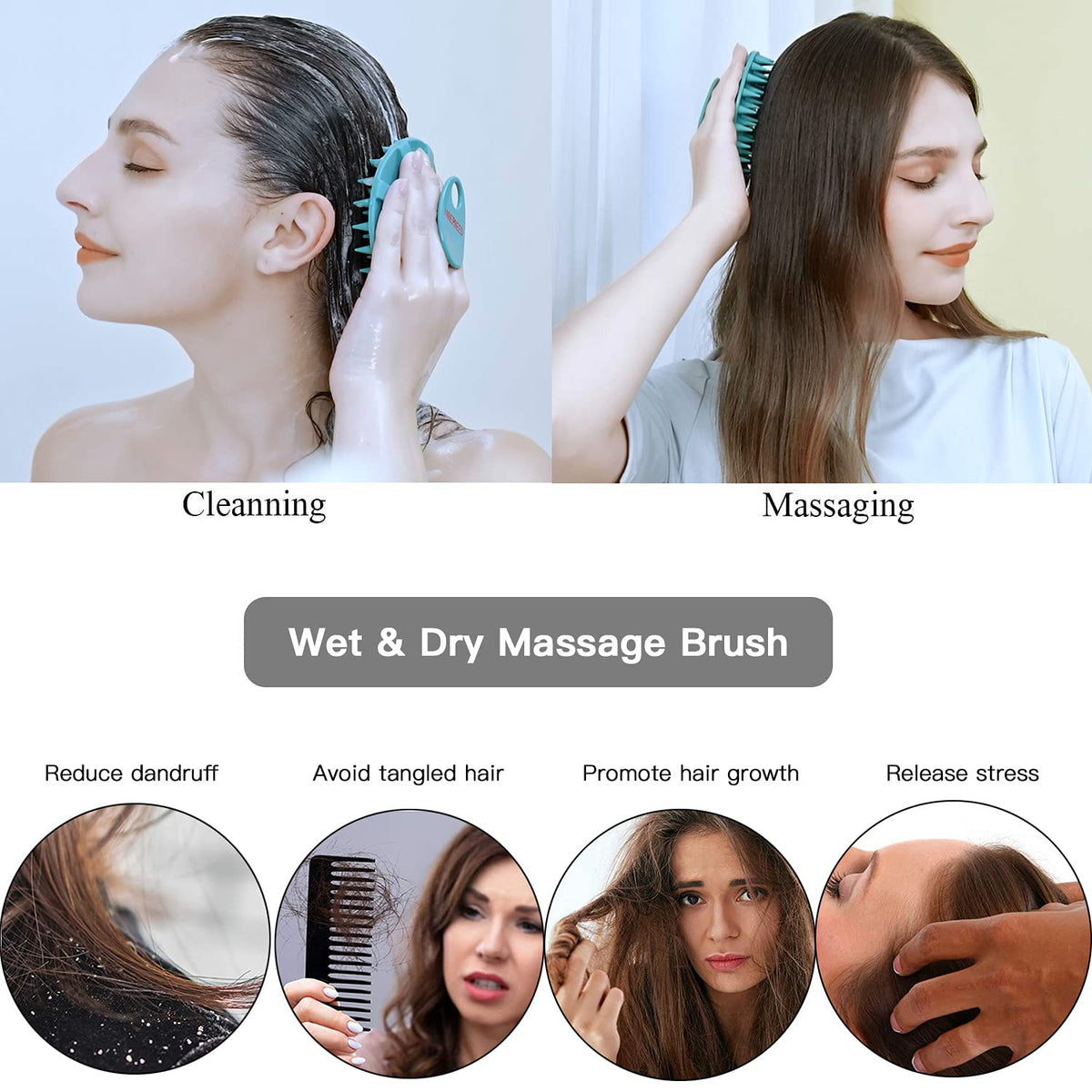 INNERNEED Silicone Scalp Massager Shampoo Brush Dark Green – photo 4 of 6