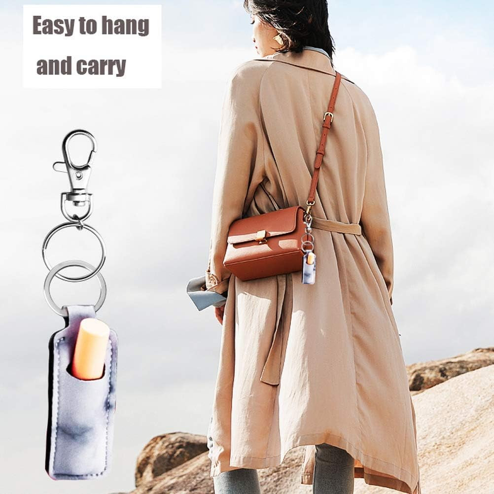 3 Pcs Chapsticks Holder Keychain for Lipstick, Stocking Stuffers for Teen Girls Women Small Christmas Gifts