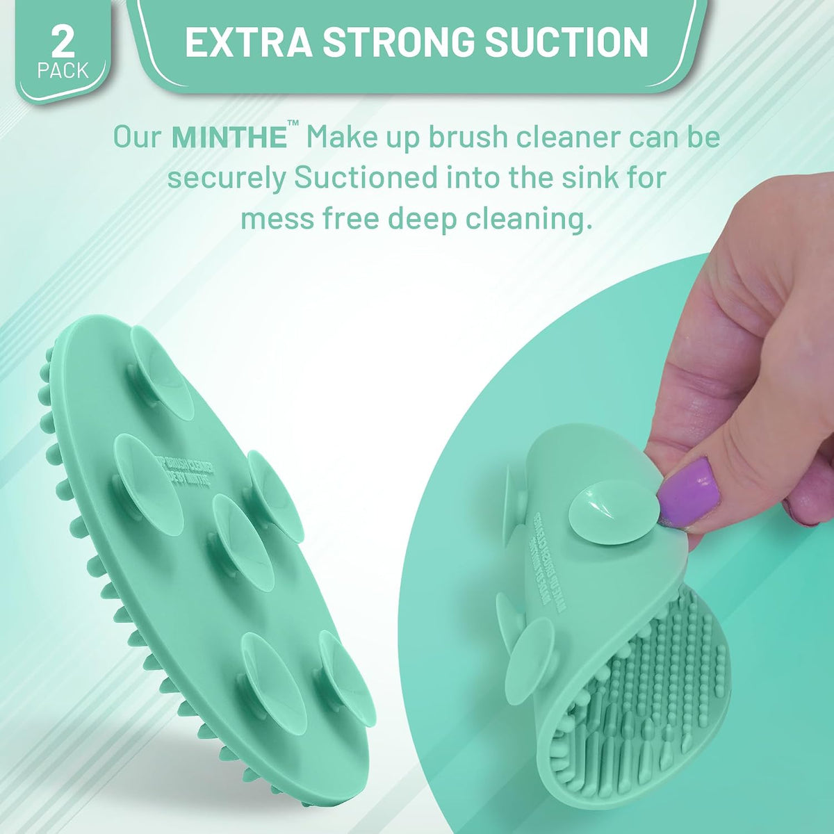 Silicone Makeup Brush Cleaning Mat, 2-Pack